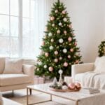 pink Christmas tree decorated