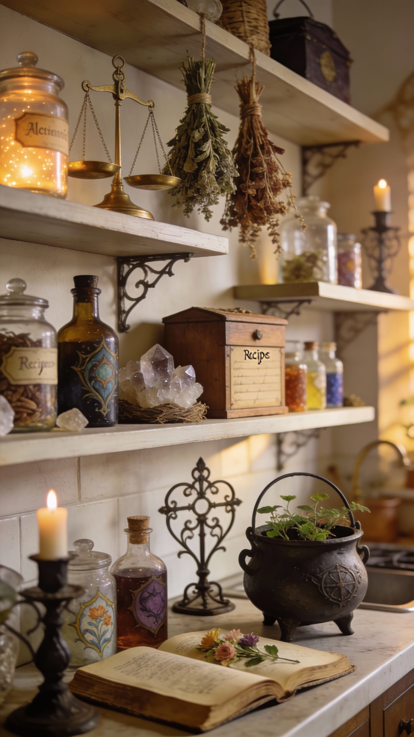 Alchemist’s Kitchen With Apothecary Shelving