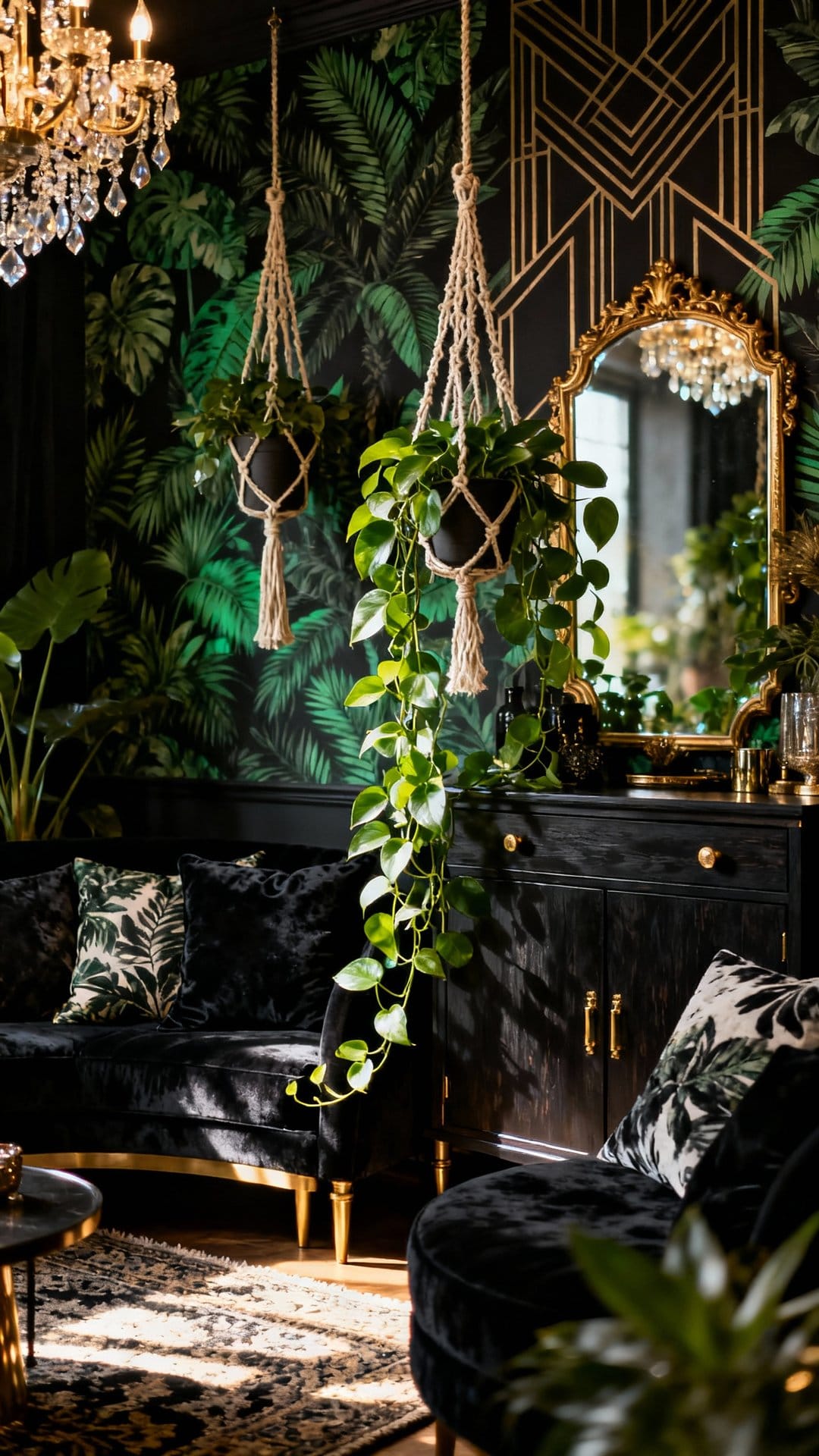 Black-and-Green Art Deco Jungle