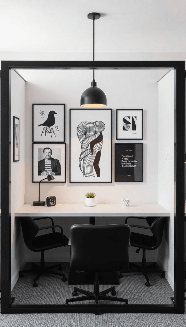 Black-and-White Gallery Niche With Bold Graphics