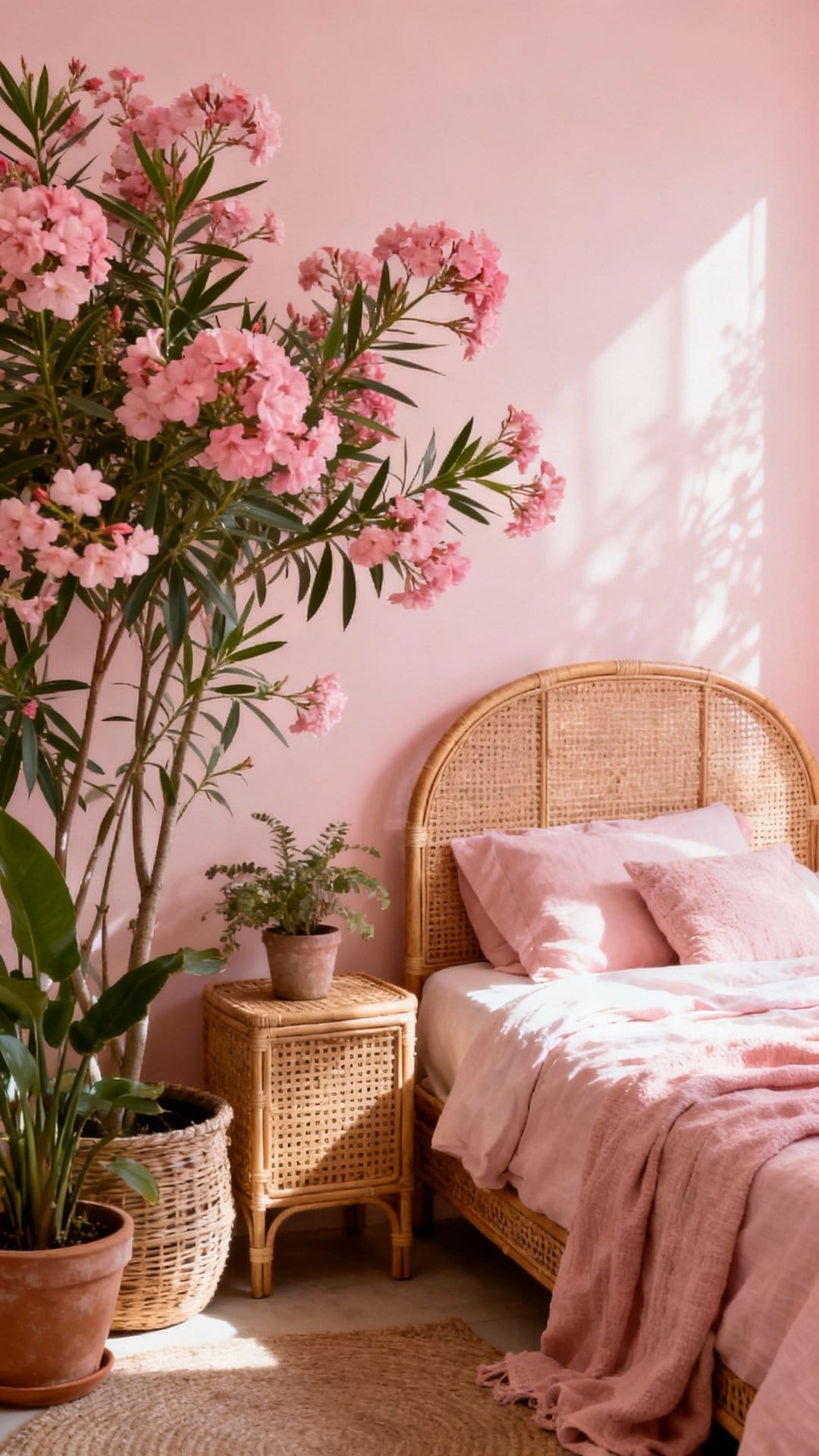 Blush Garden with Cane and Linen Calm