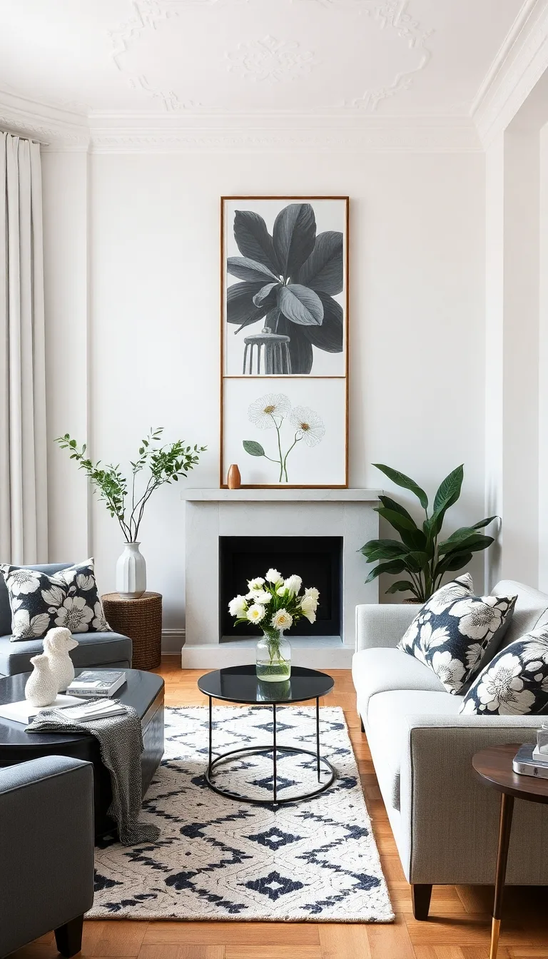 Bold Florals With Graphic Black-and-White