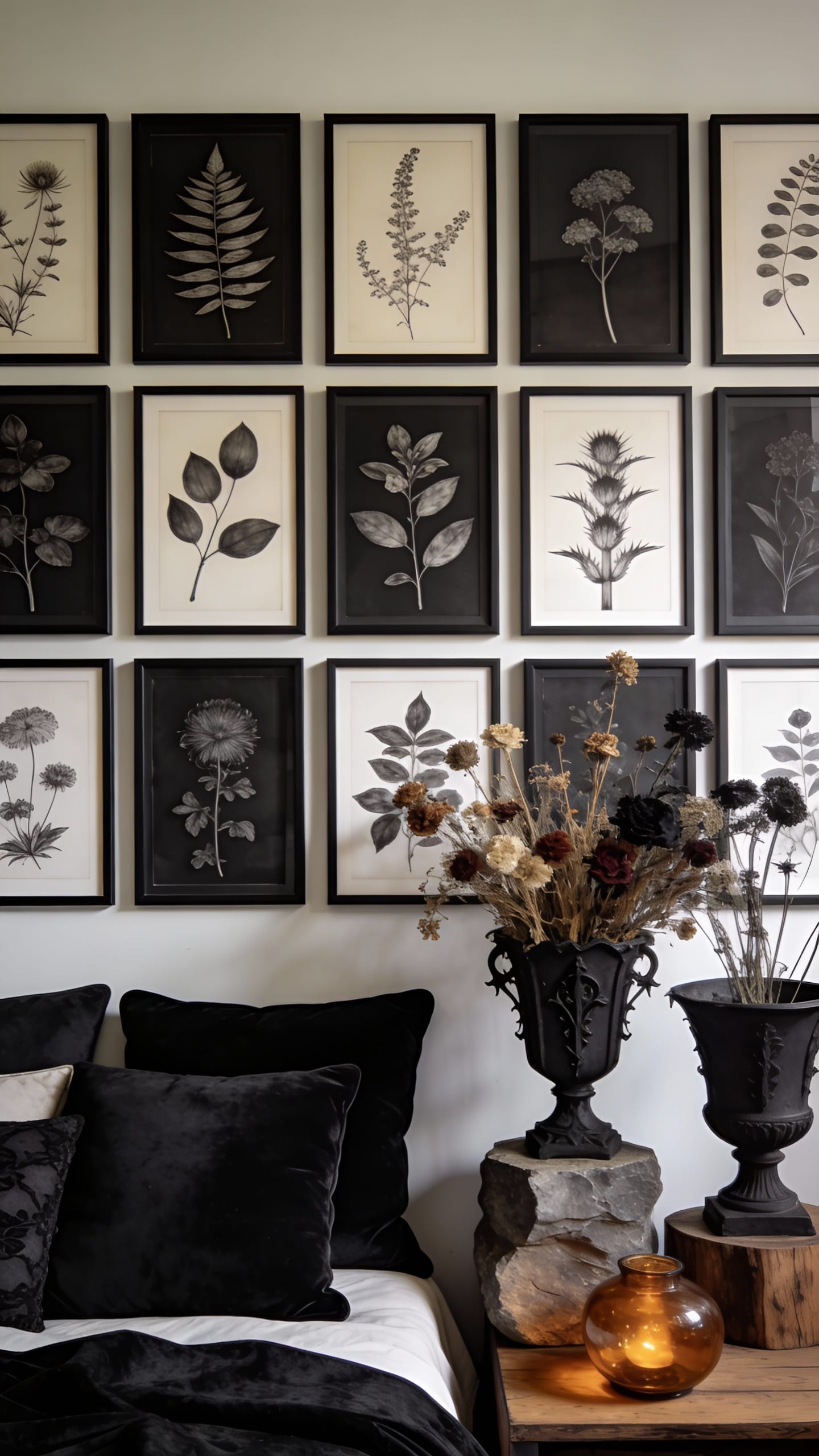 Botanical Art Gallery With Monochrome Layers