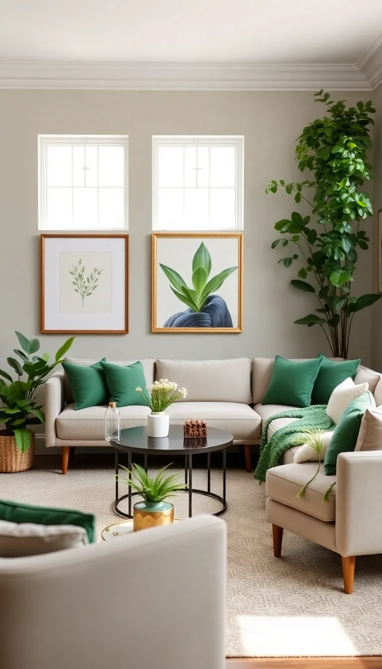 Botanical Gallery Room With Fresh Green Layers