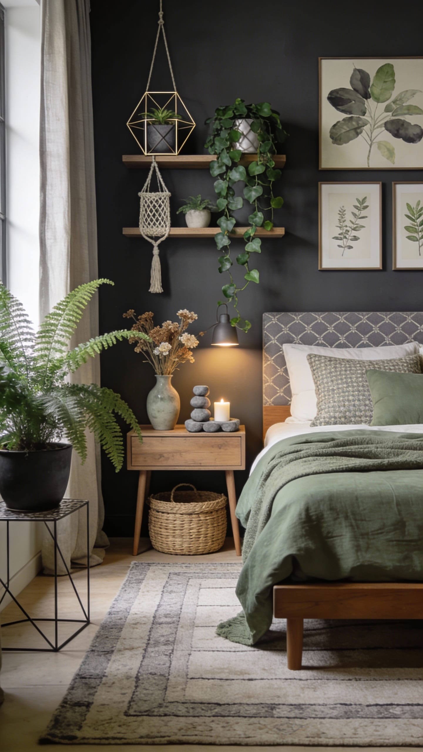 Botanical Japandi With Charcoal and Sage