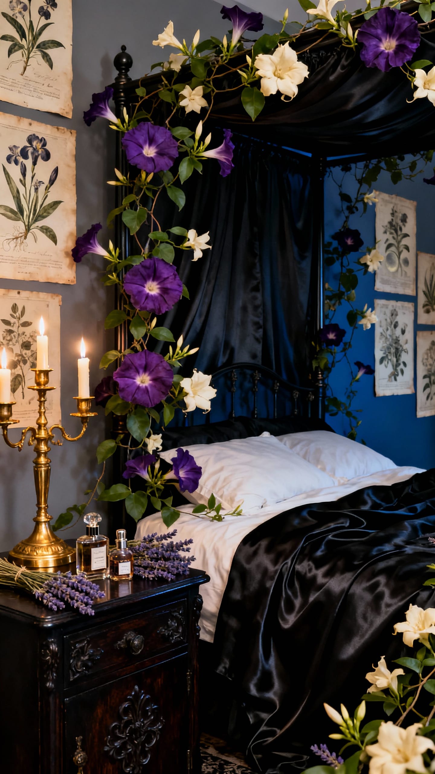 Botanical Noir With Night-Blooming Florals