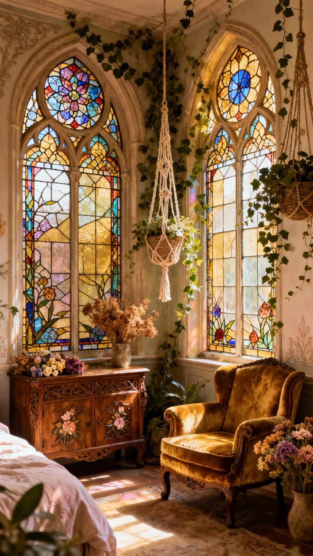 Botanical Stained Glass Sanctuary