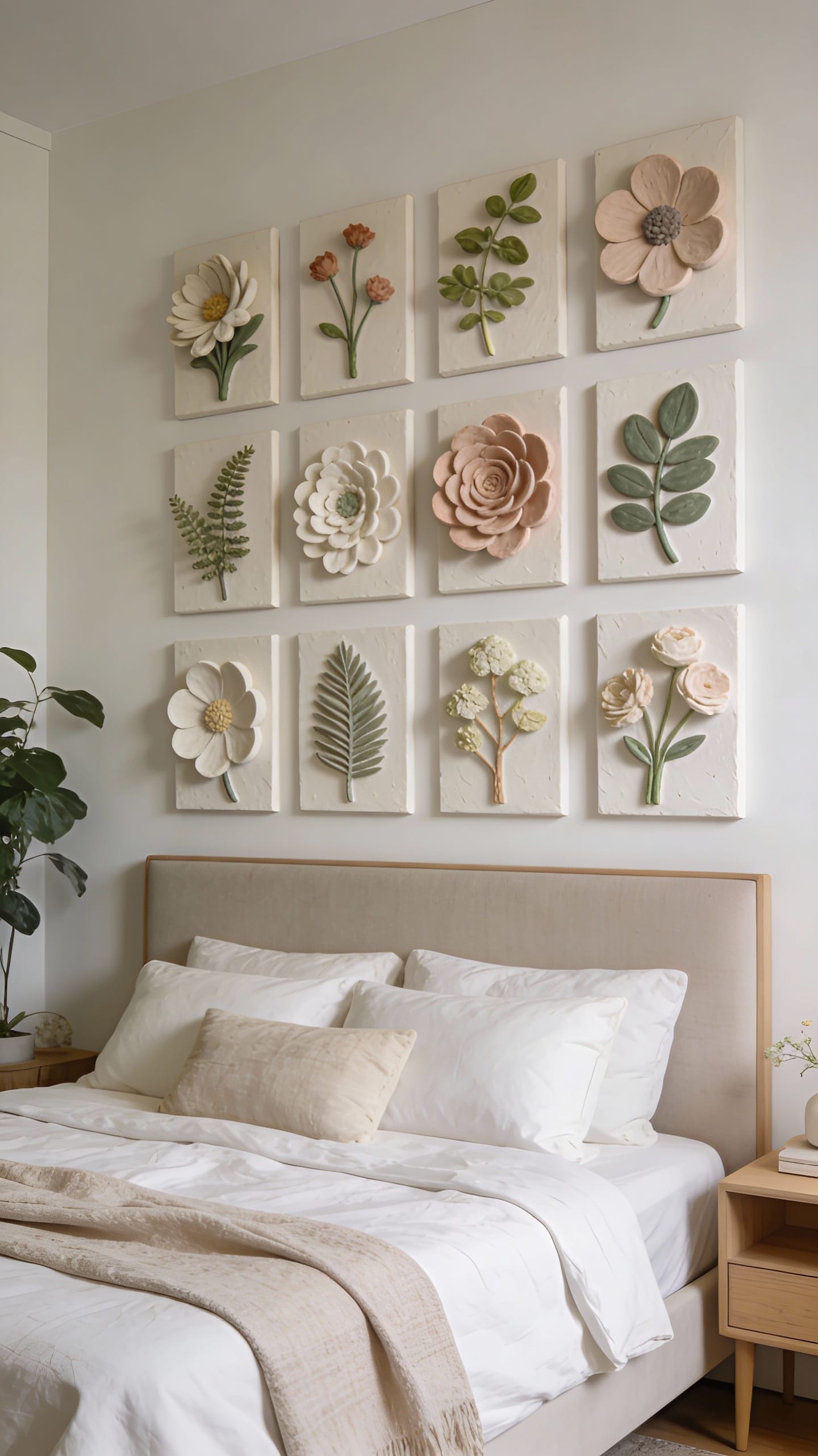Botanical Statement Headboard Wall With 3D Florals