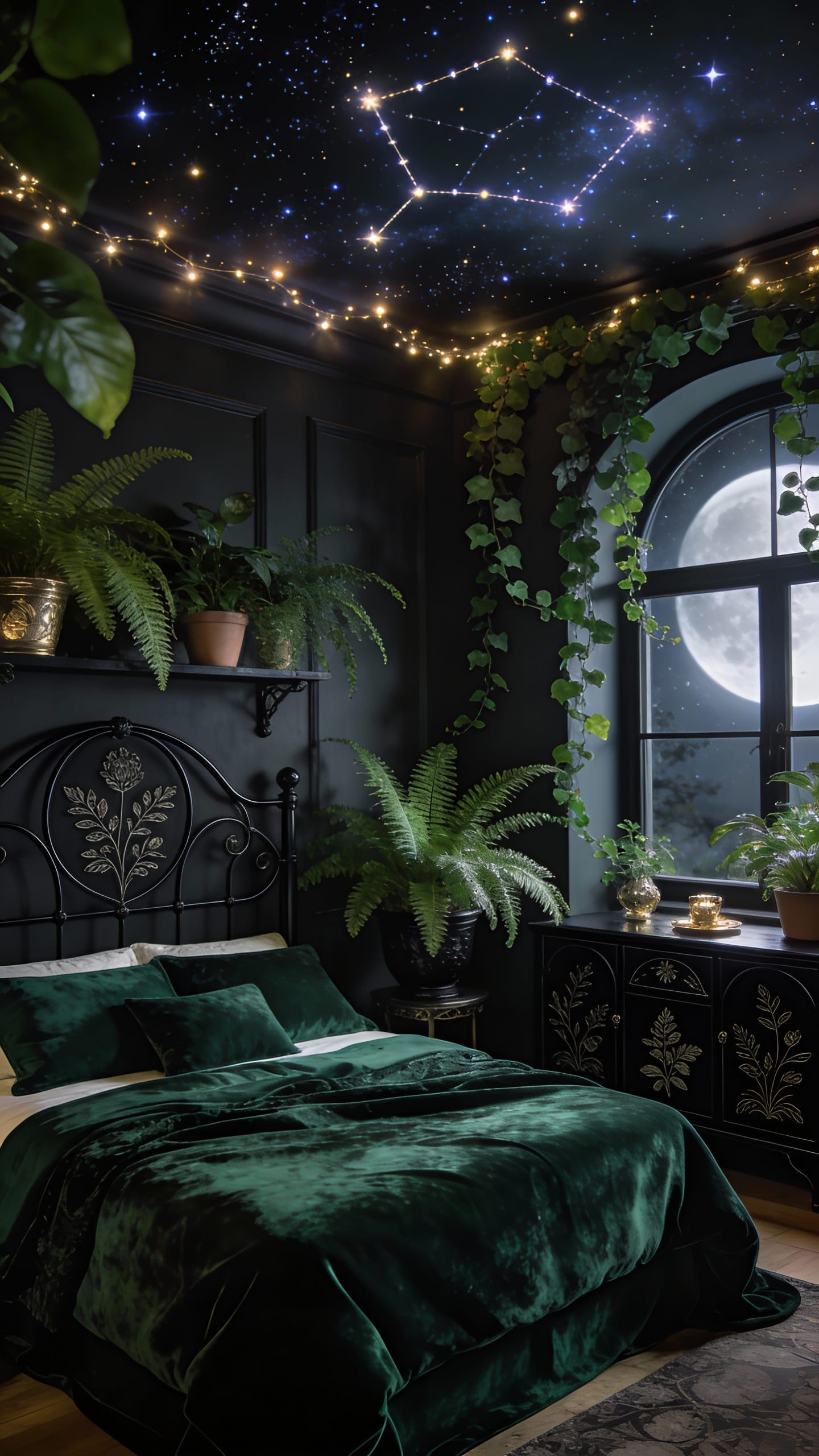 Celestial Botanic Sanctuary With Starry Lighting