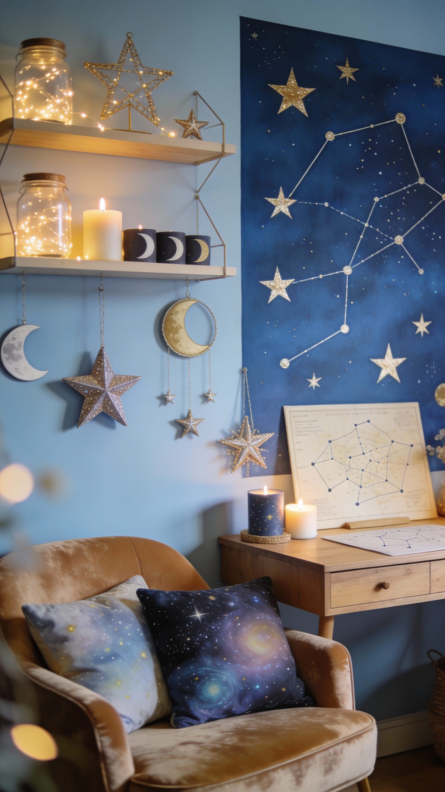 Celestial Studio With Constellation Mural