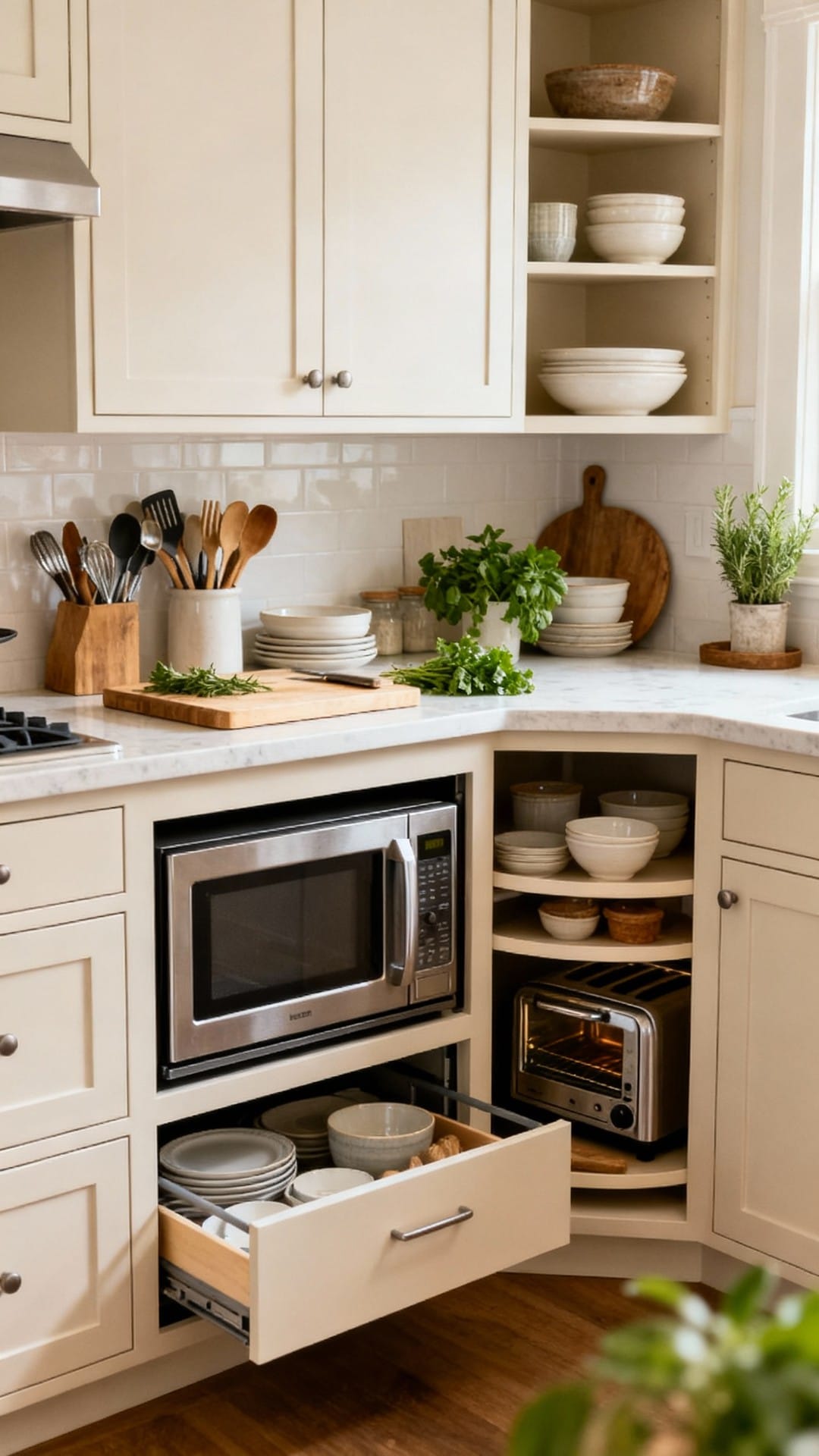 Chef’s Prep Corner With Integrated Appliance Garage