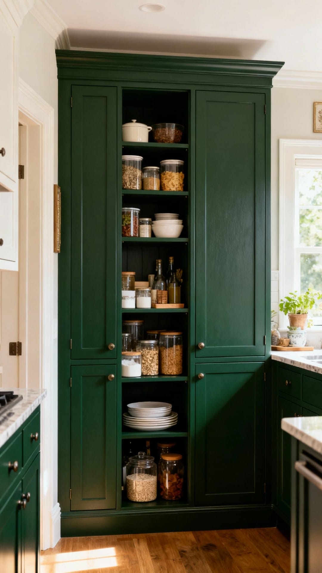 Classic Butler’s Pantry Cabinet in Deep Green