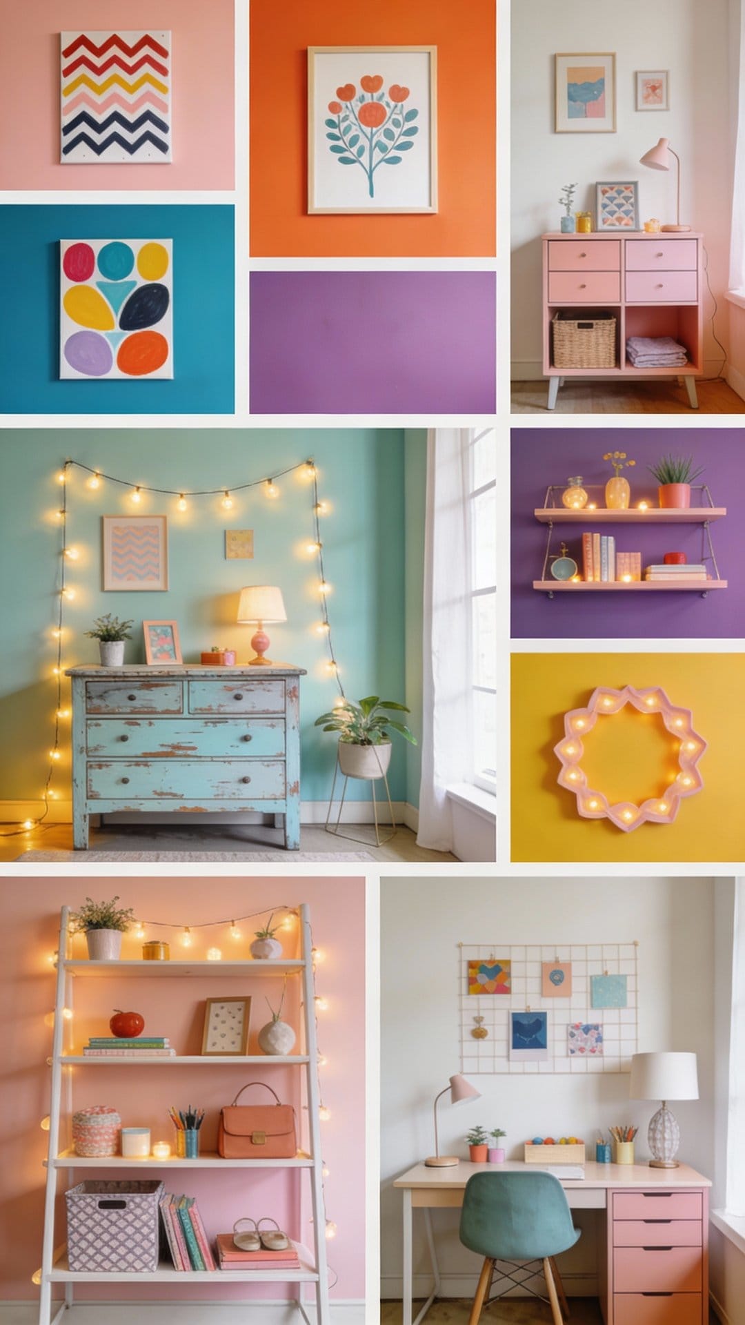 Color-Blocked Graphic Pop Room