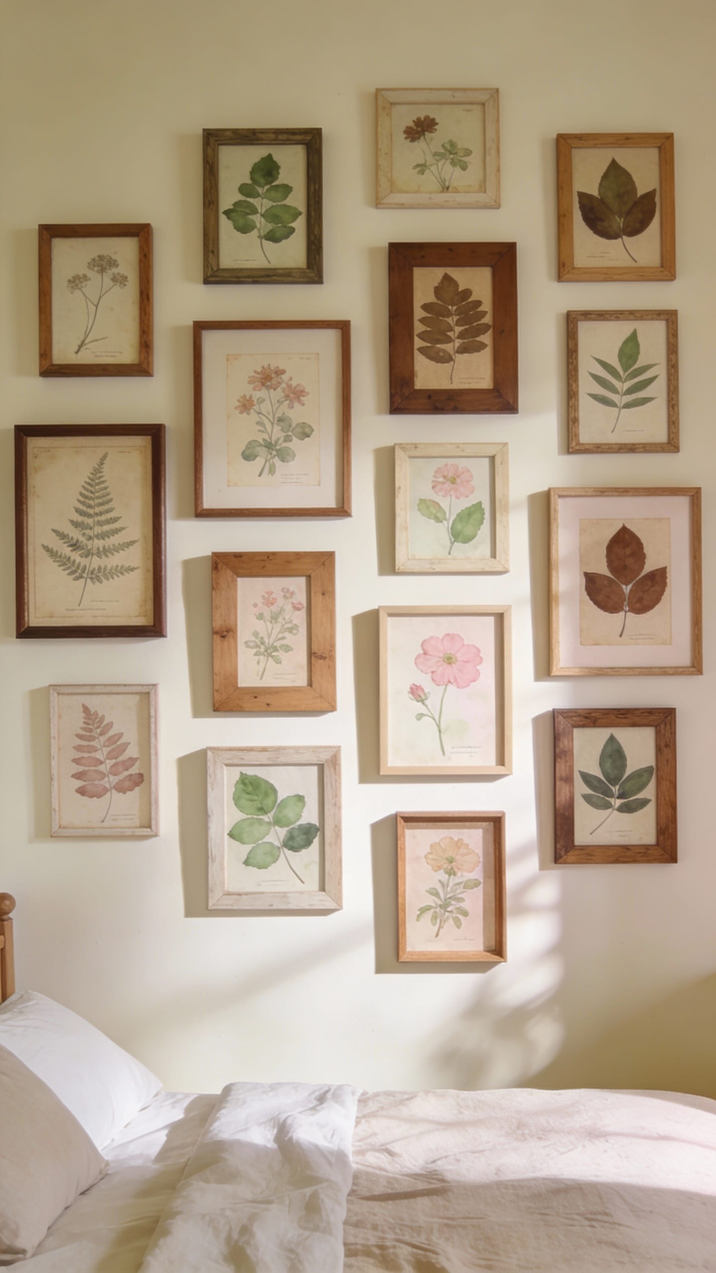 Cottage Bloom Gallery Wall With Mismatched Frames