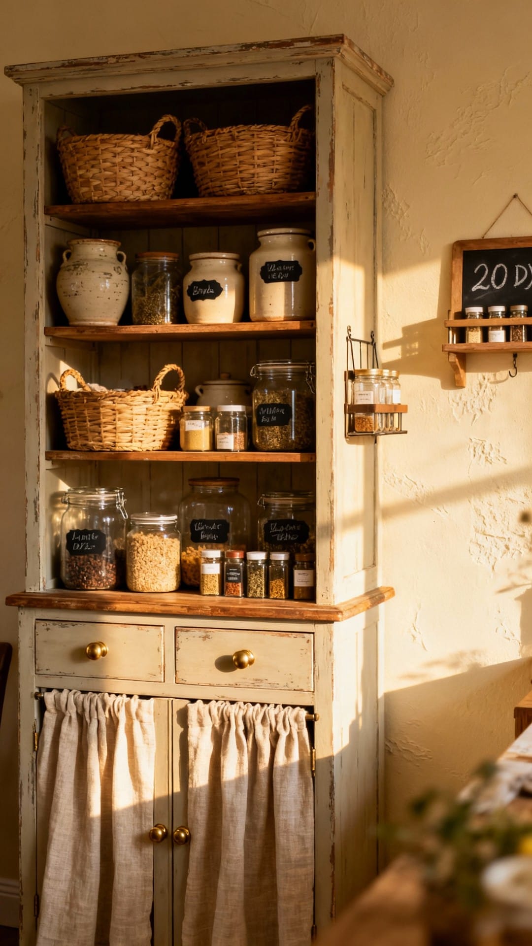 Cottage-Core Freestanding Larder Cupboard