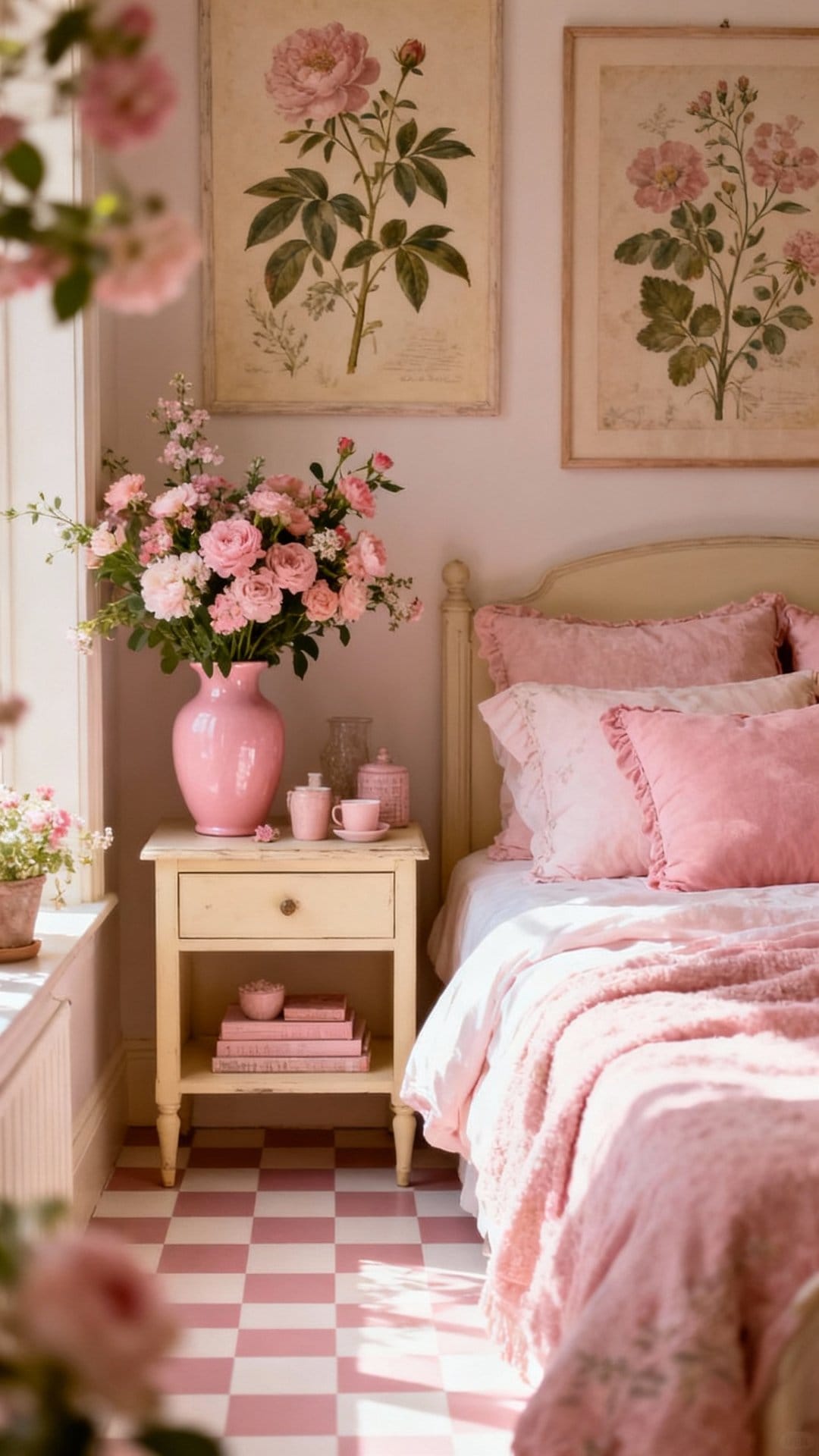 Cottagecore Pink with Checkered Floors