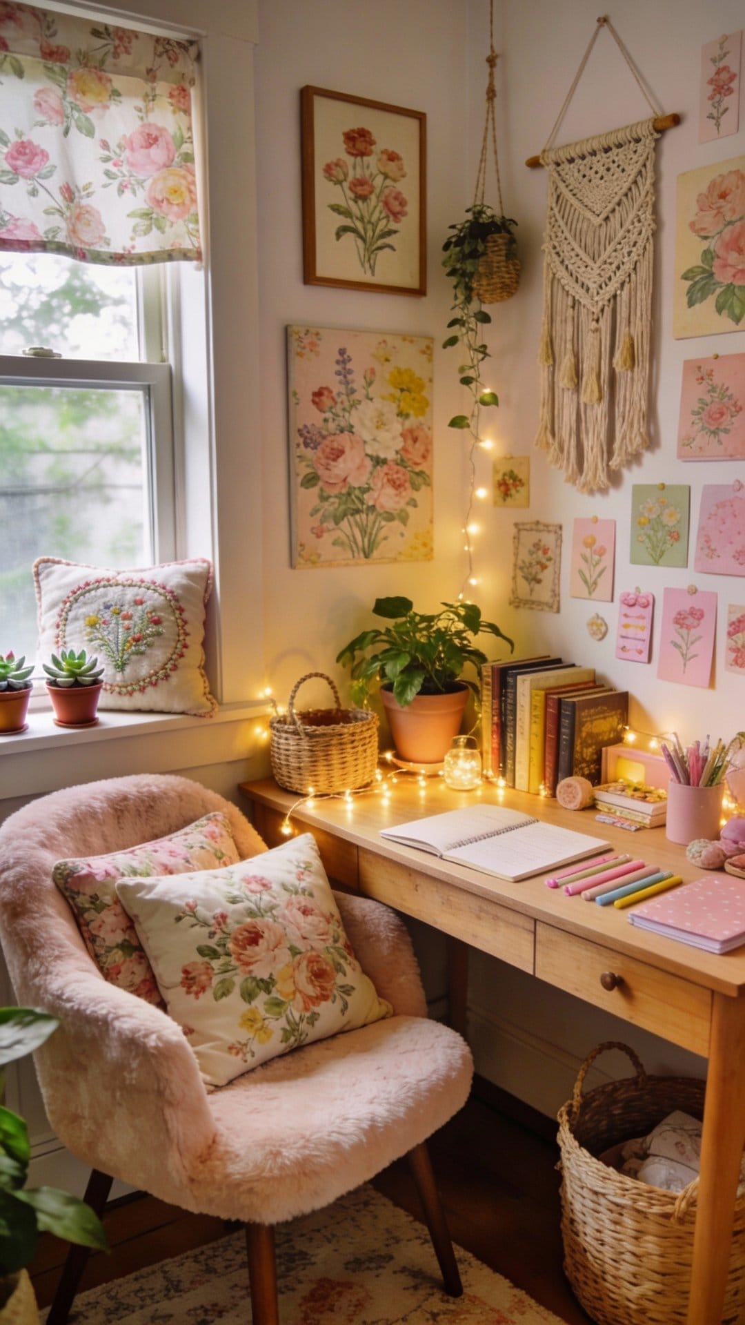 Cottagecore Study Nook Meets Floral Fantasy