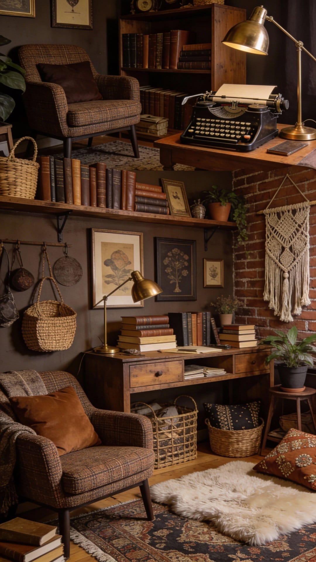 Cozy Dark Academia With Tweed and Typewriters