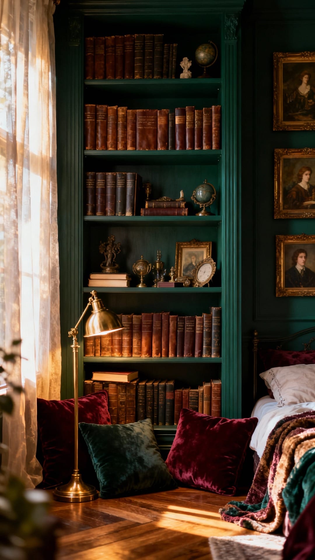 Dark Academia Nook With Library Layers