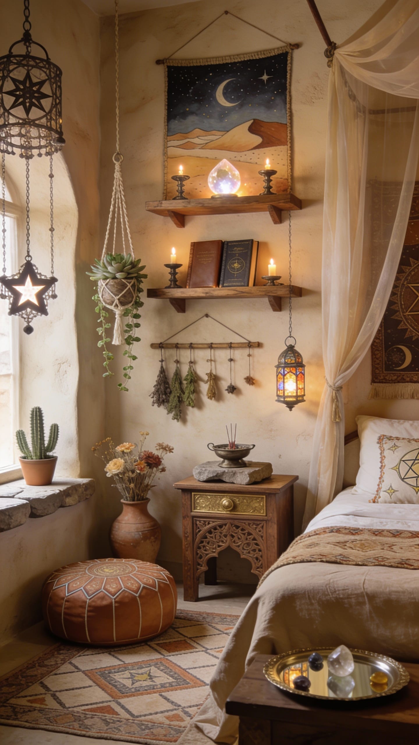Desert Mage Bedroom With Sandstone Plaster