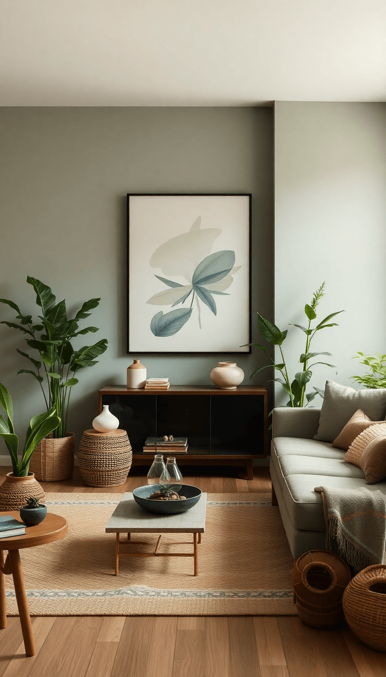 Earthy Japandi With Soft Greens