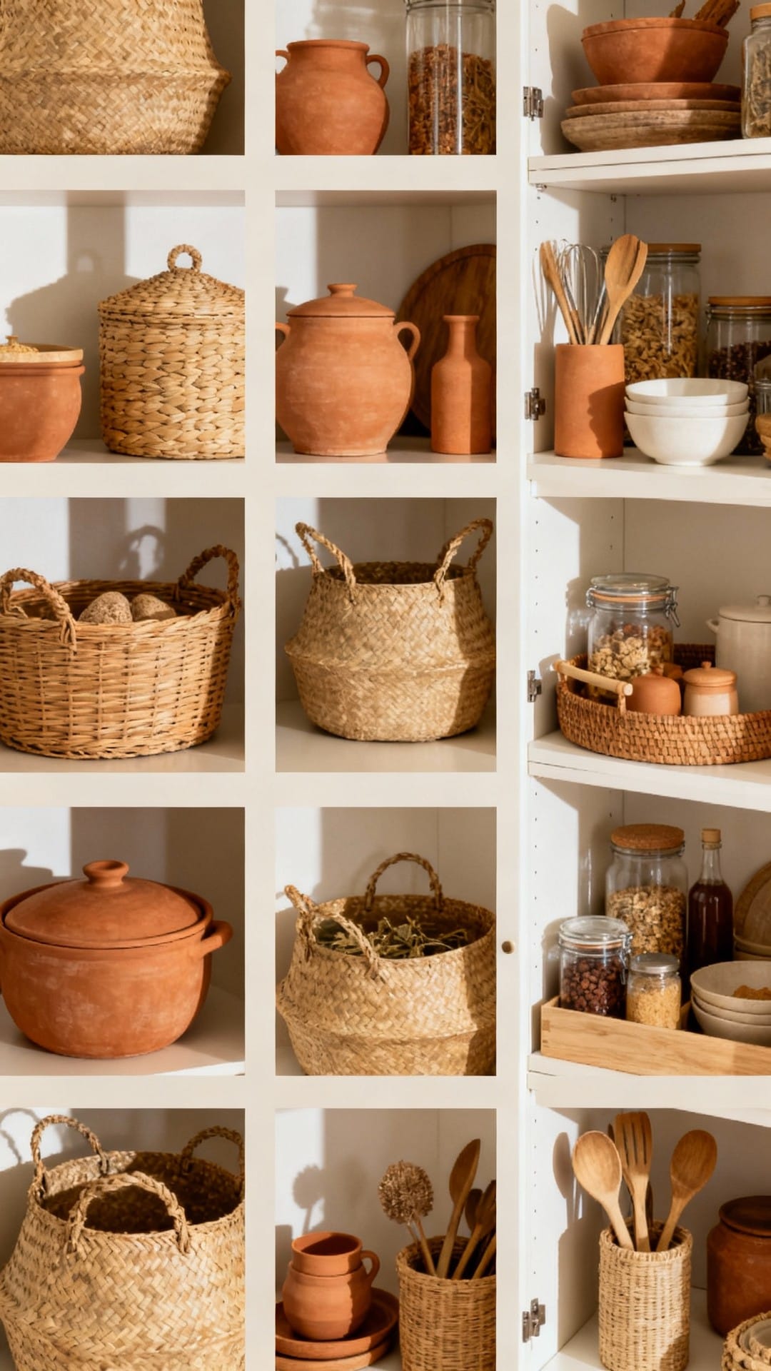 Earthy Organics With Clay Hues and Textured Baskets