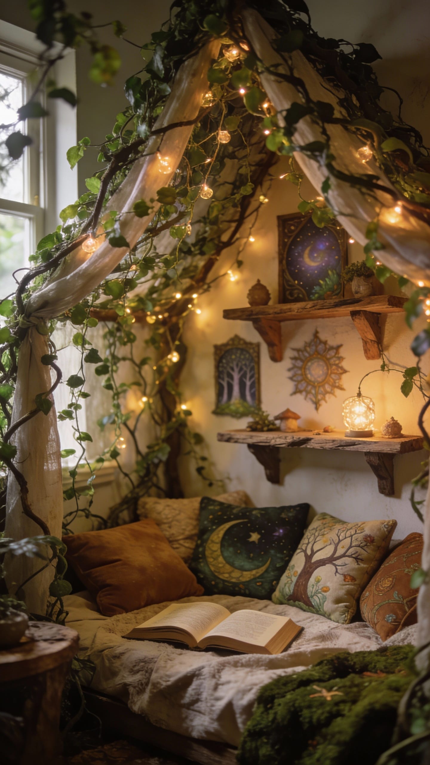 Enchanted Forest Reading Nook With Canopy Vines