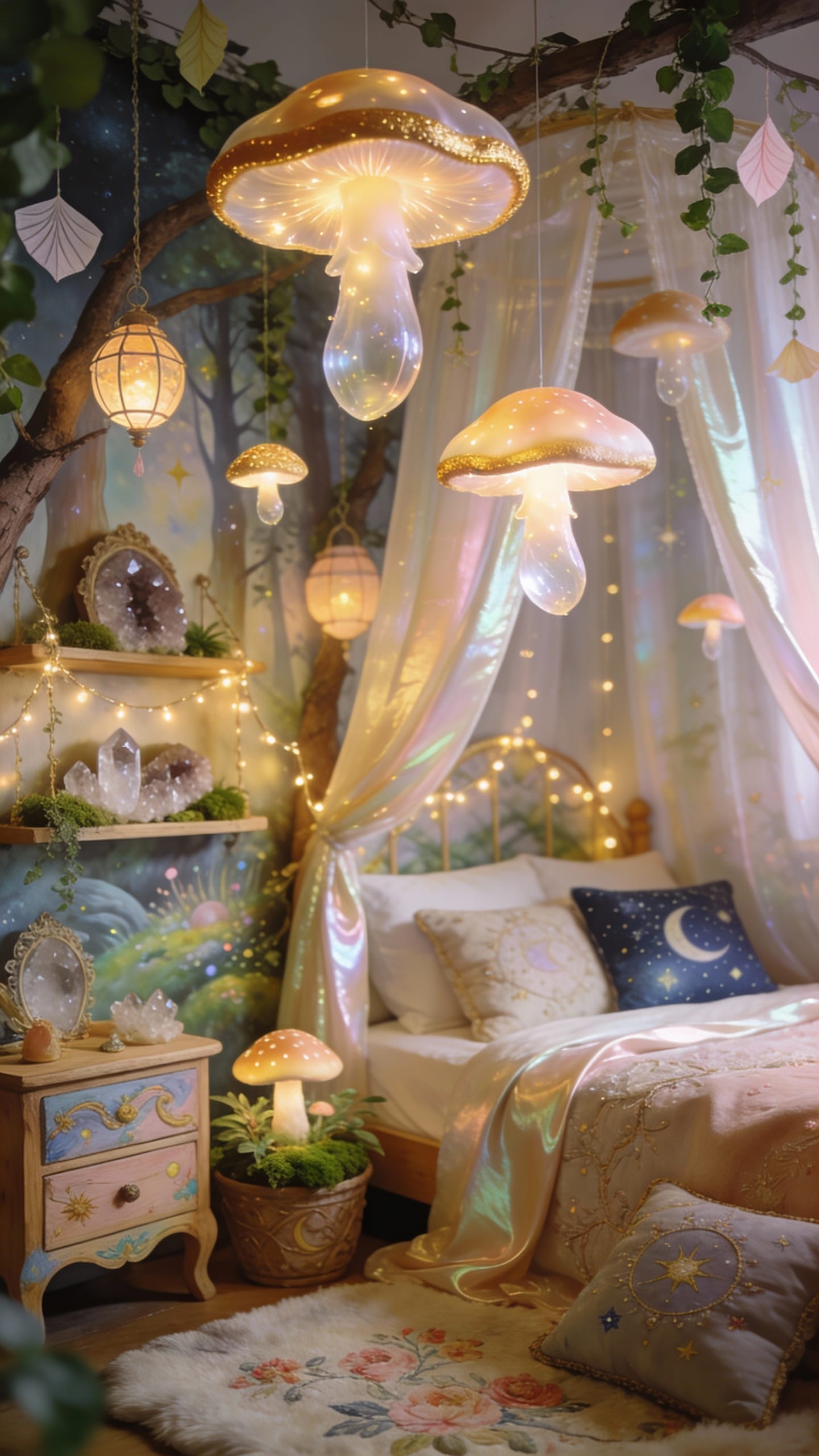 Fairy Glade Bedroom With Floating Mushrooms