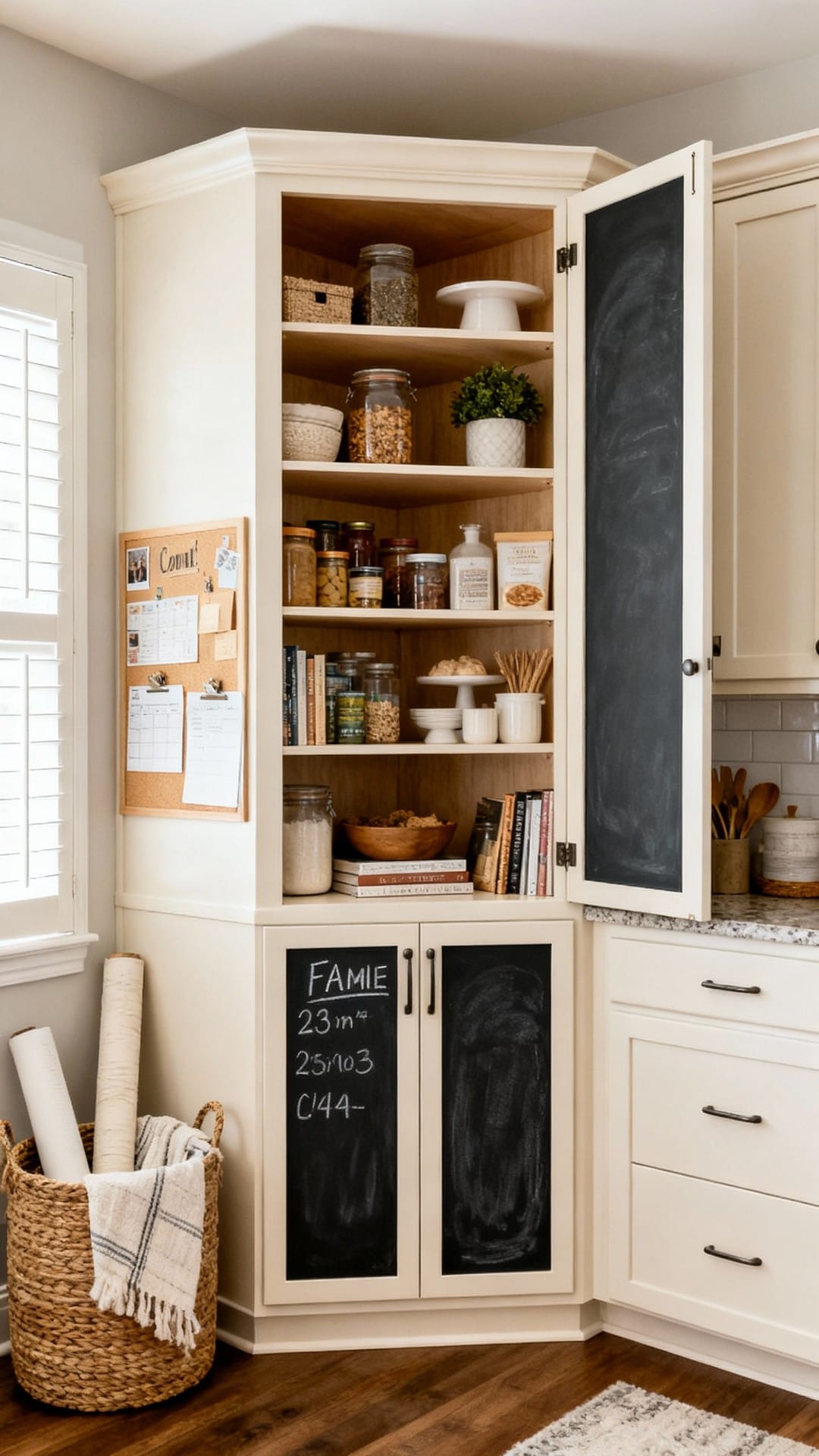 Family Command Center Corner With Chalkboard Doors
