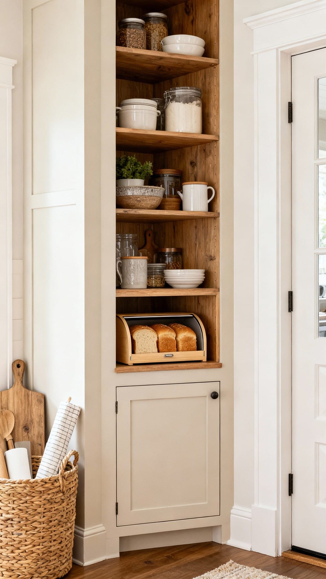 Farmhouse Cupboard With Bread Box Bay