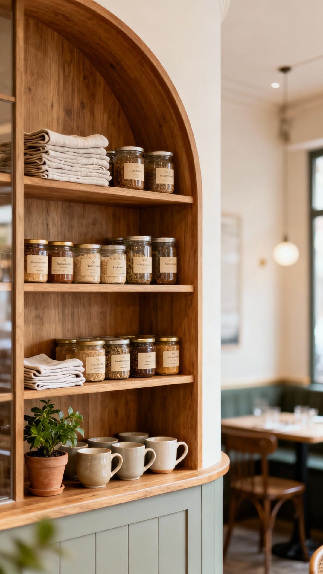 French Bistro Corner With Curved Shelving