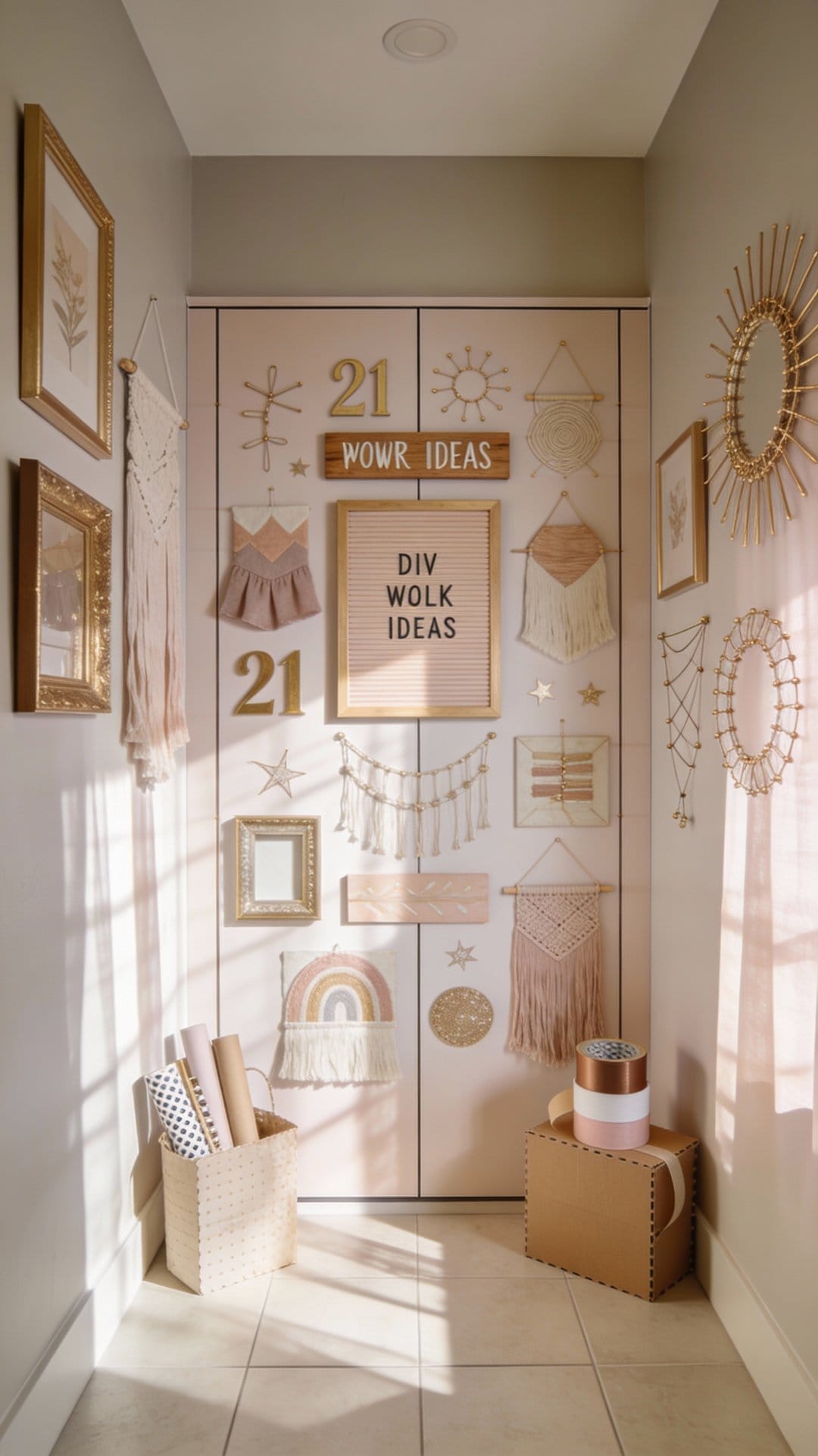 Glam Powder Room With Removable Panel Mural