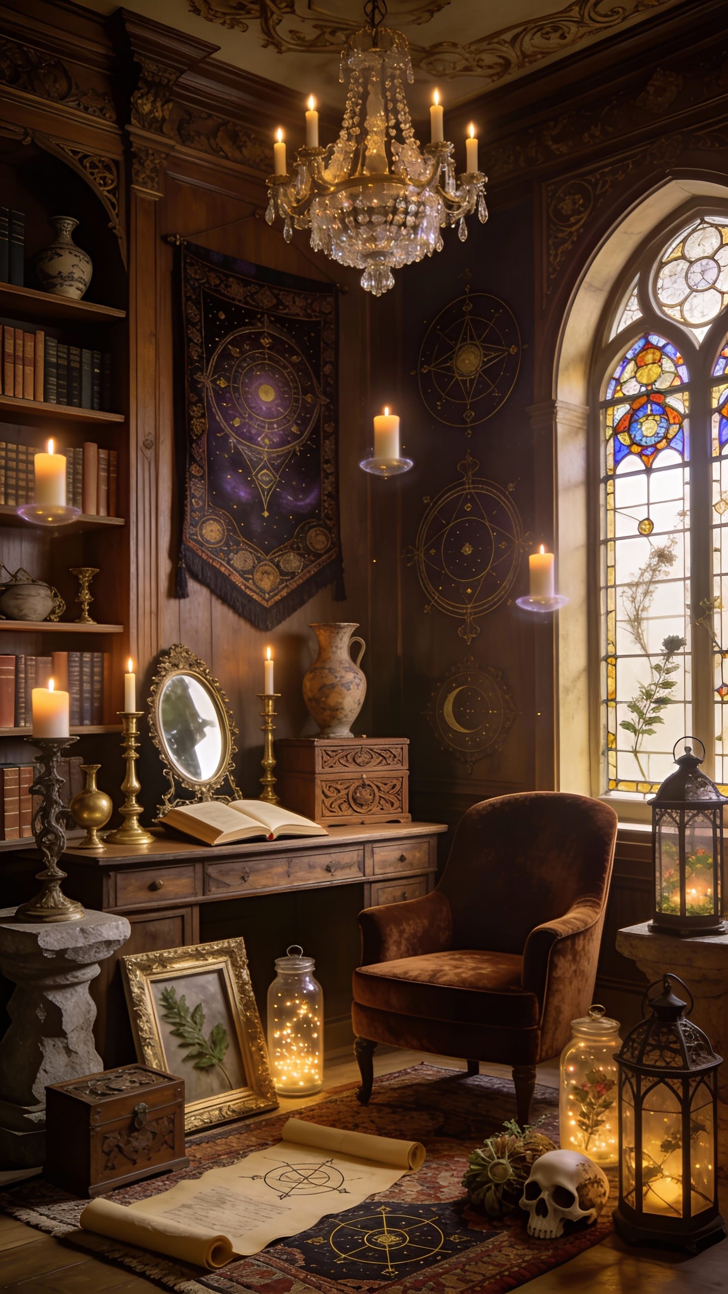 Gothic Study With Antique-Inspired Molding