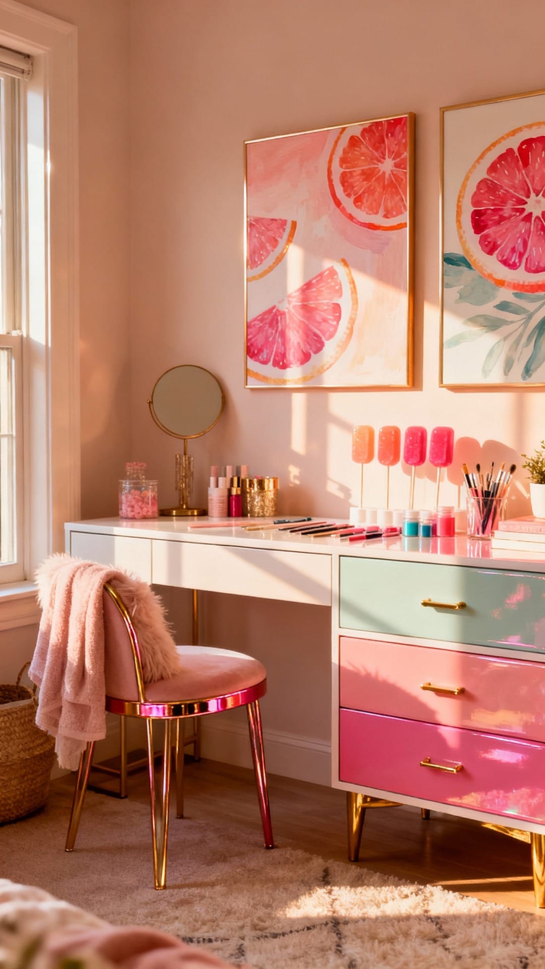 Grapefruit Modern Glam With Lacquer Pops