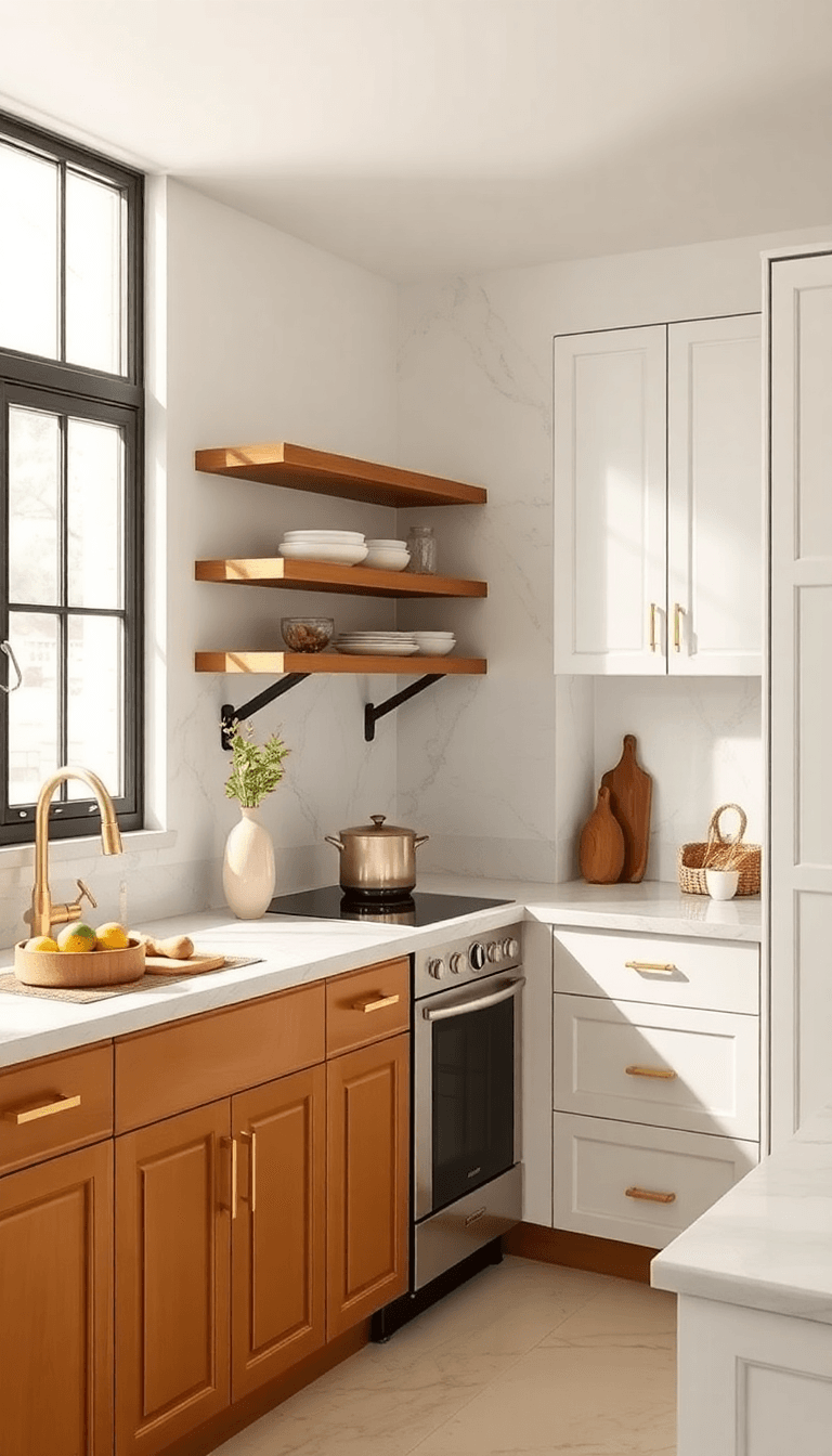 Harvest Gold Meets Marble: Elegant Retro Revival