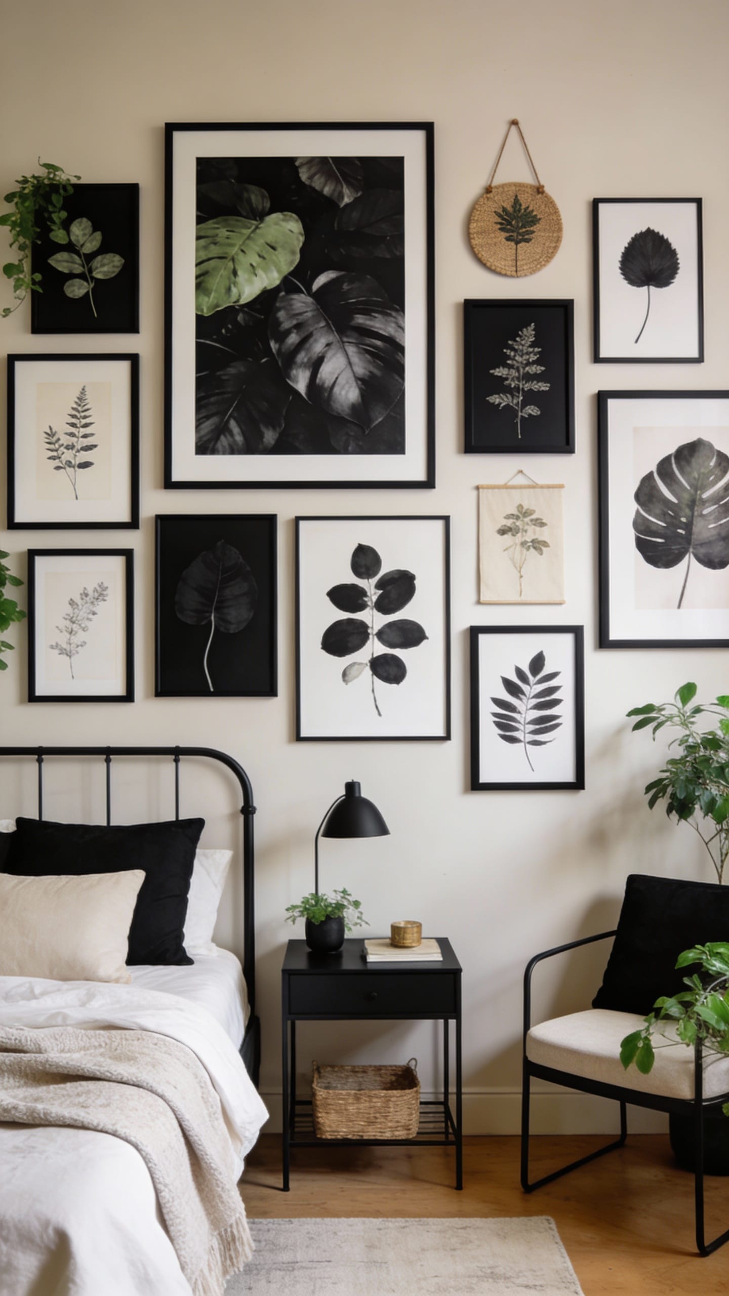 High-Contrast Botanical Photographs in Matte Black