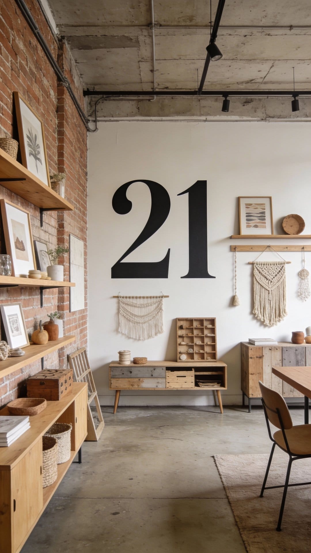 Industrial Loft Moment With Oversized Wall Numbers