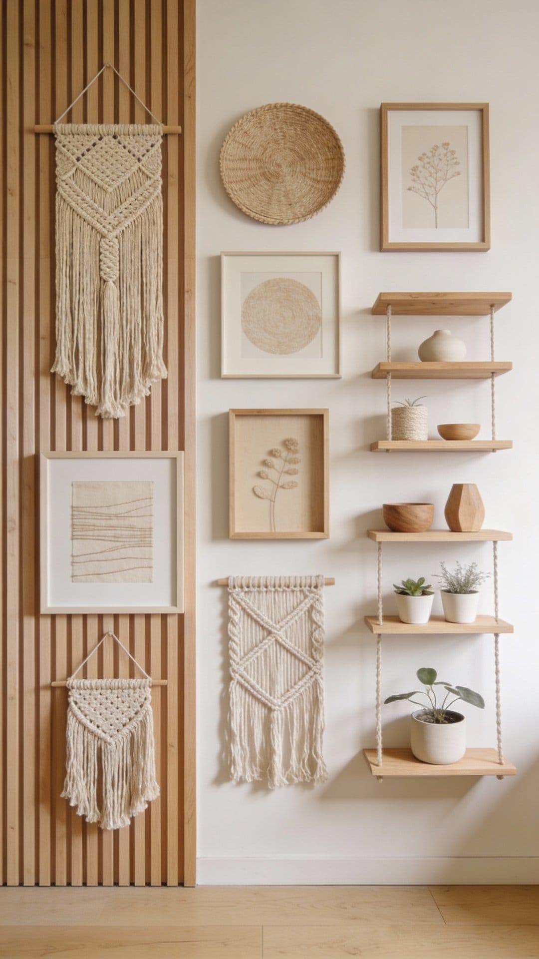 Japandi Calm With Wood Slat Feature Wall