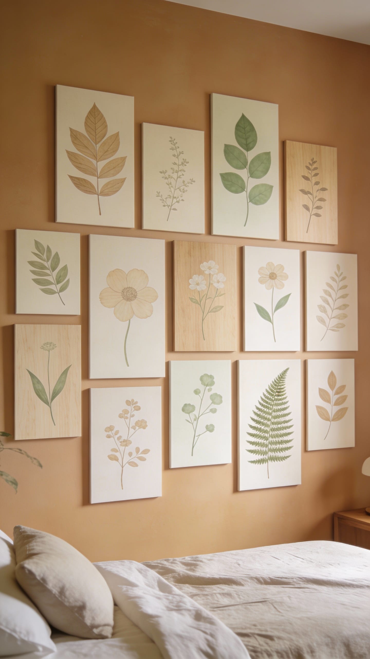 Japandi Serenity With Minimal Botanical Panels