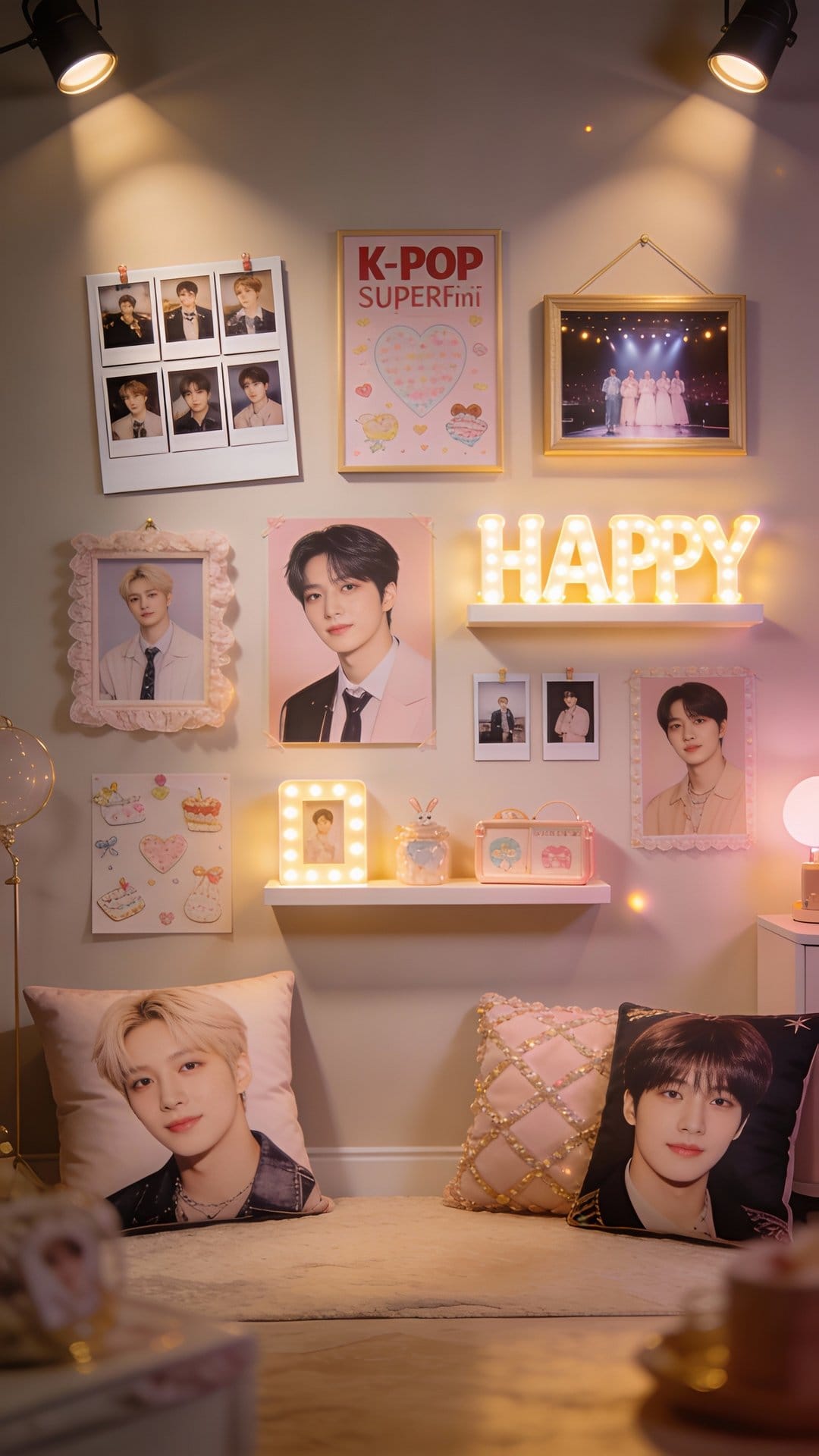 K-Pop Superfan Wall With Stage Lighting