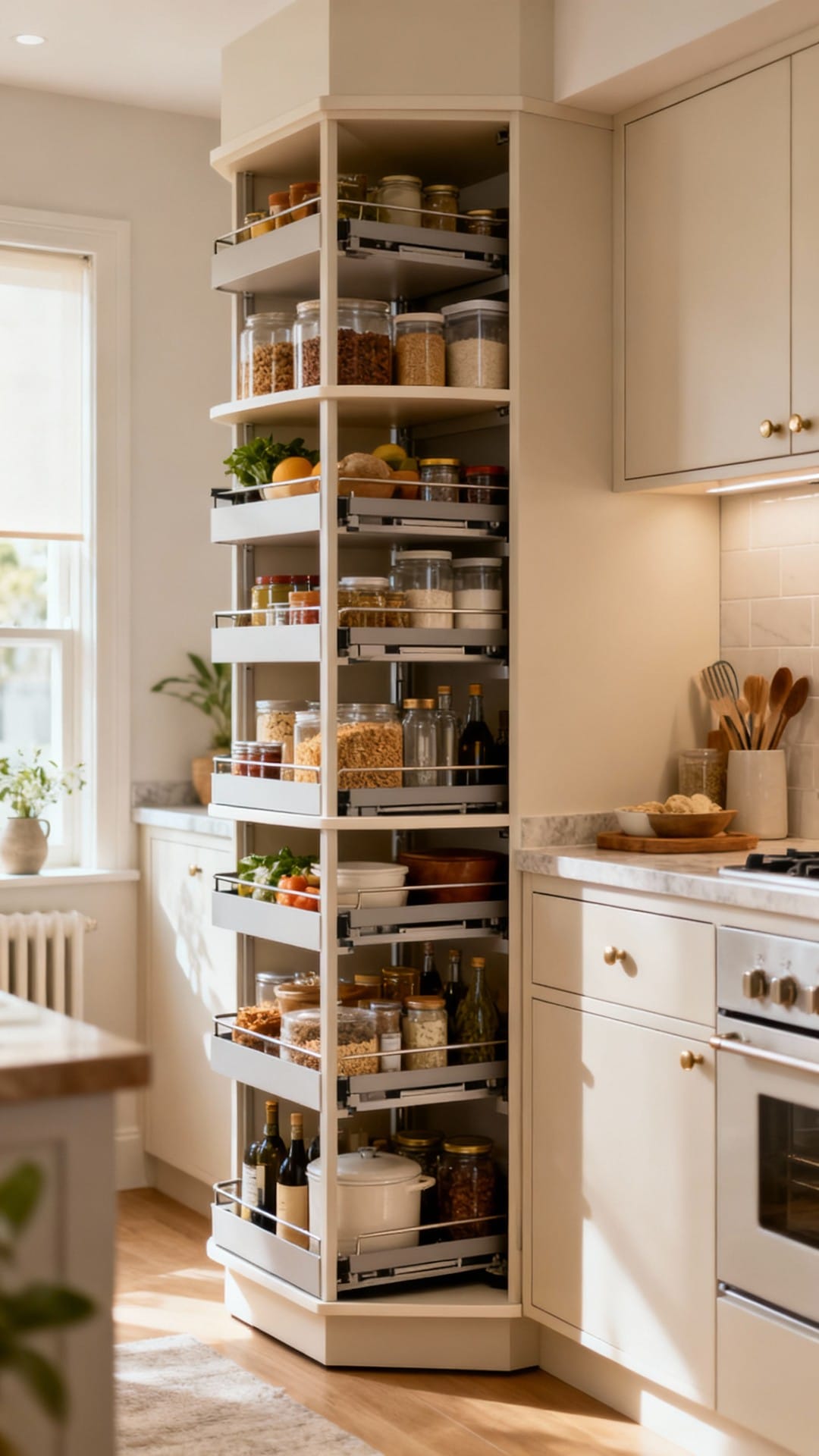 Micro-Kitchen Studio with Corner Pullout Carousel
