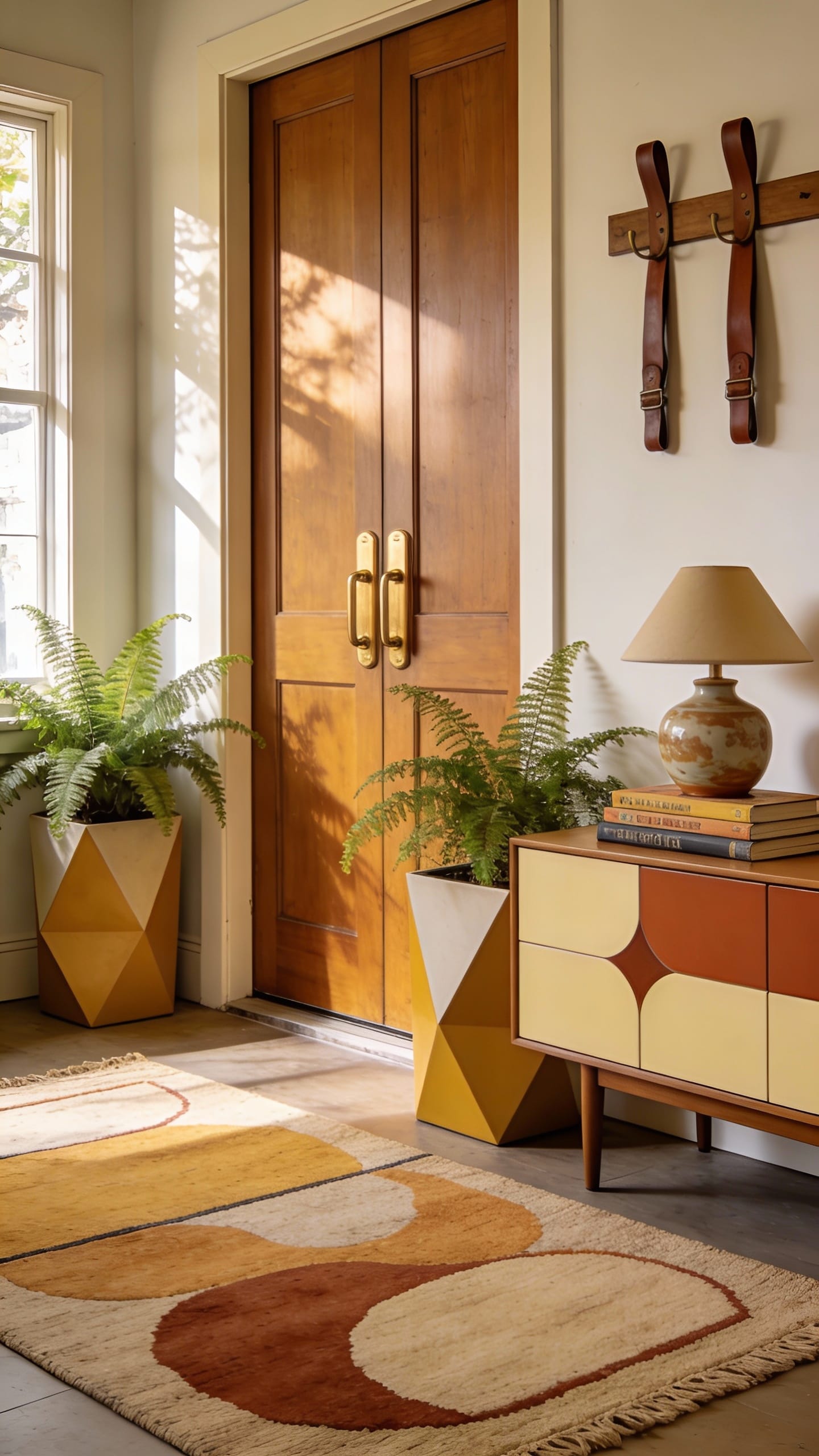 Mid-Century Mod Entrance With Retro Warmth