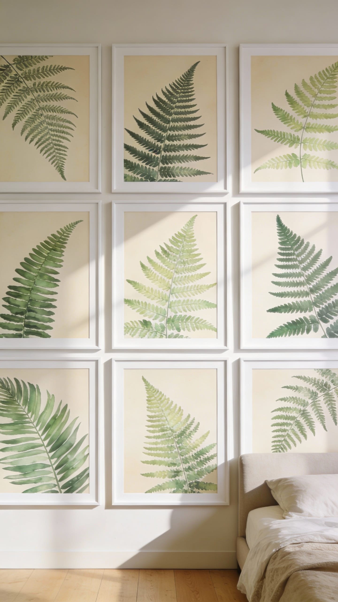 Modern Grid of Oversized Fern Studies