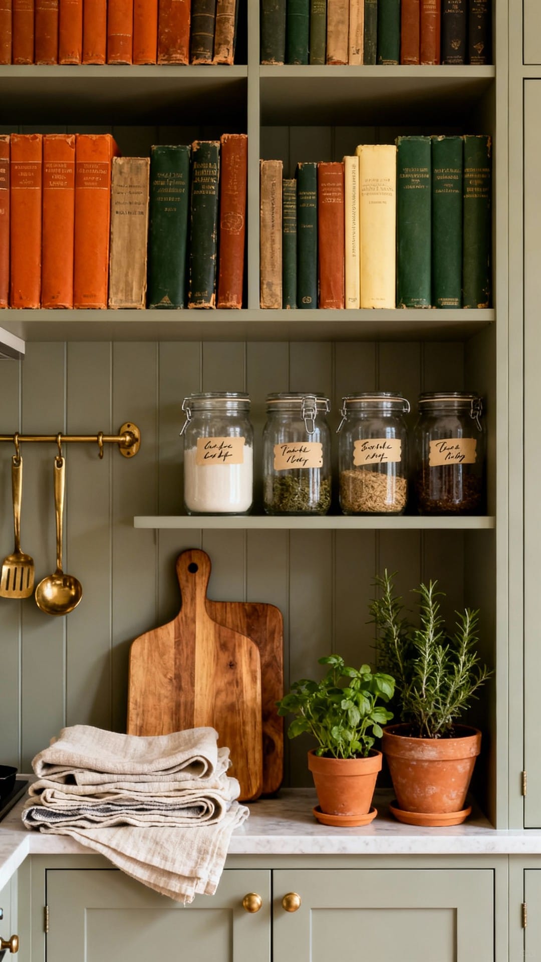 Moody Maximalist Pantry Wall With Library Vibes