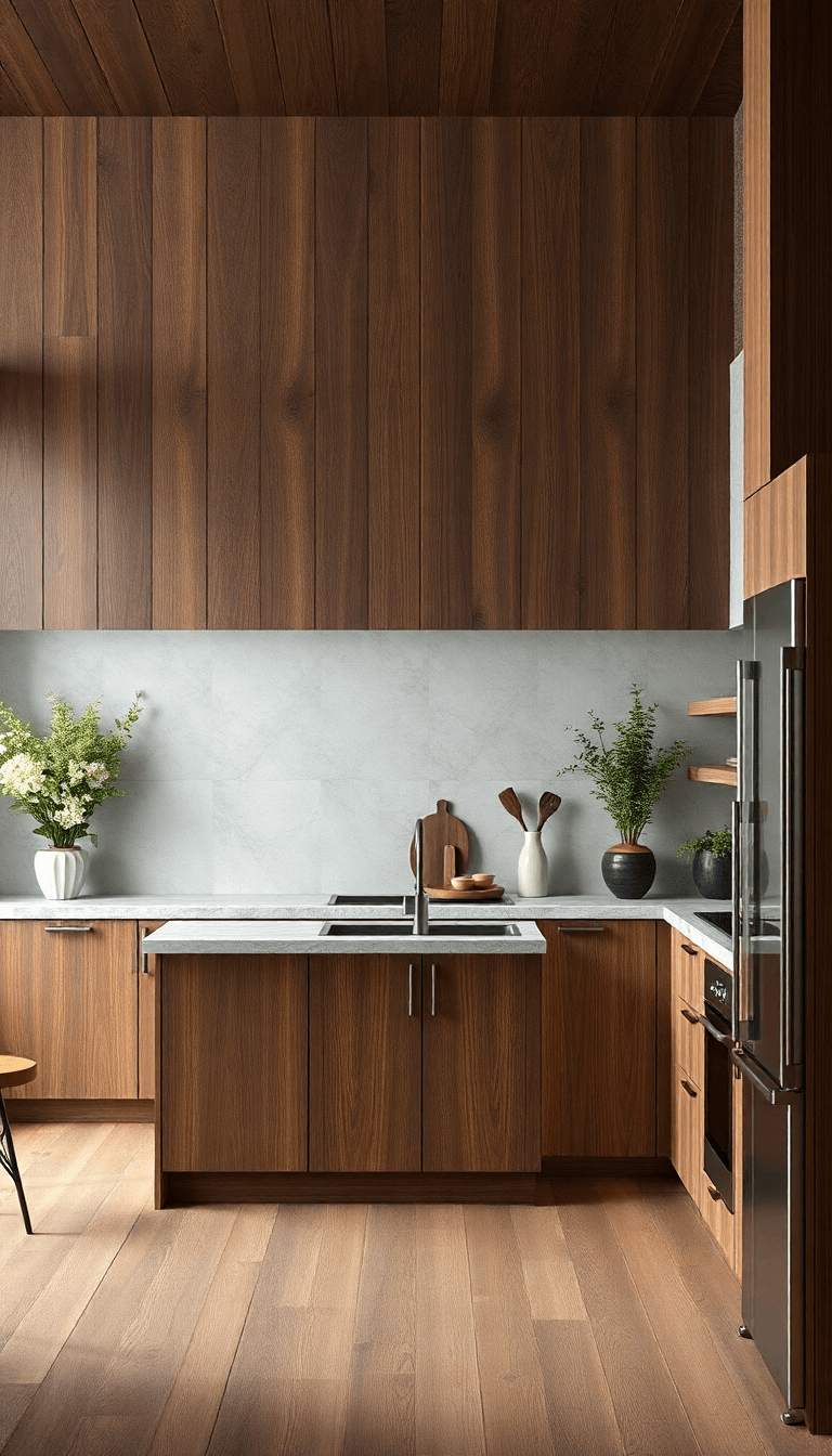 Moody Wood-Grain Dream With Stone and Smoked Glass