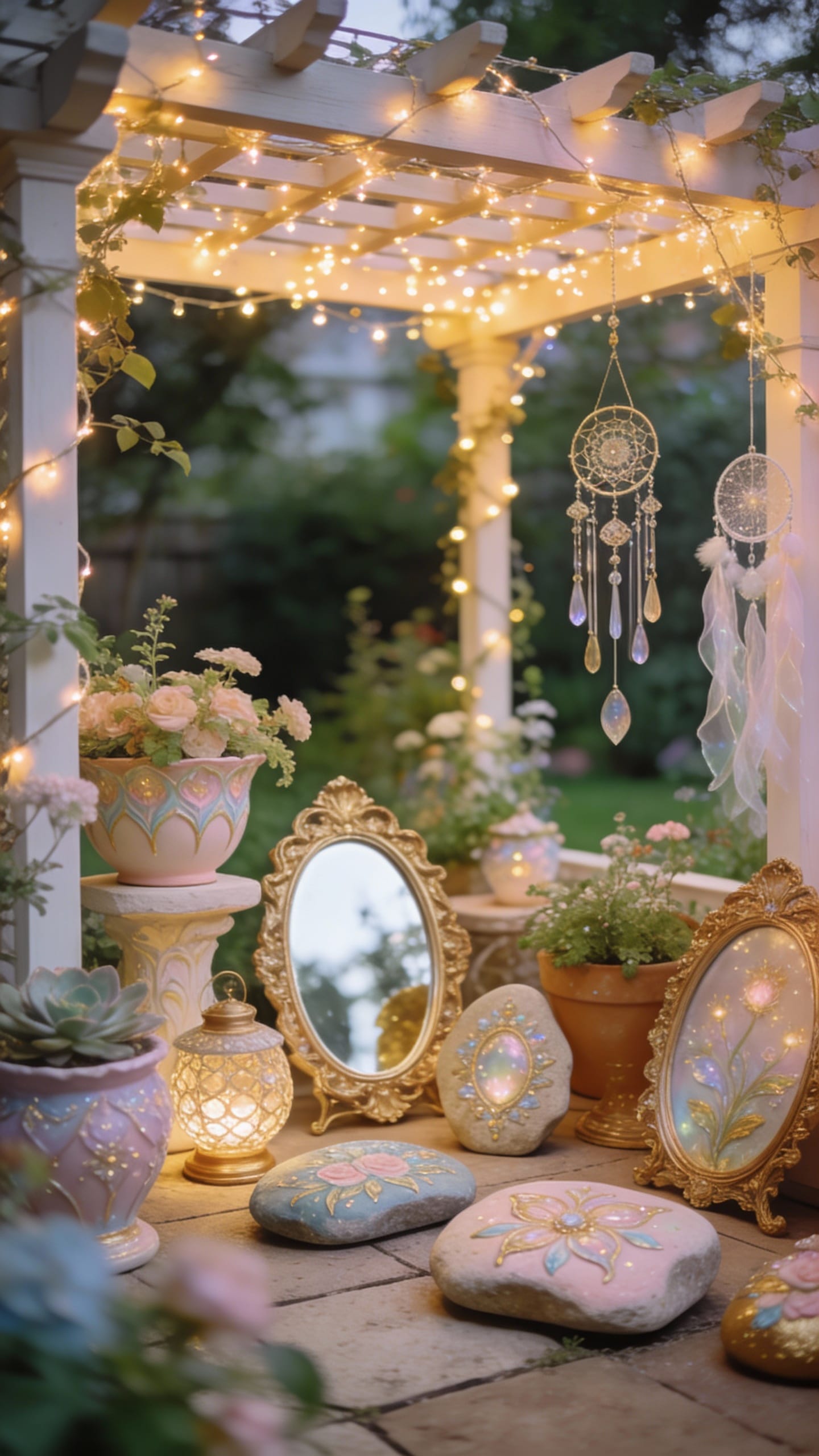 Mystical Garden Patio With Twinkle Pergola