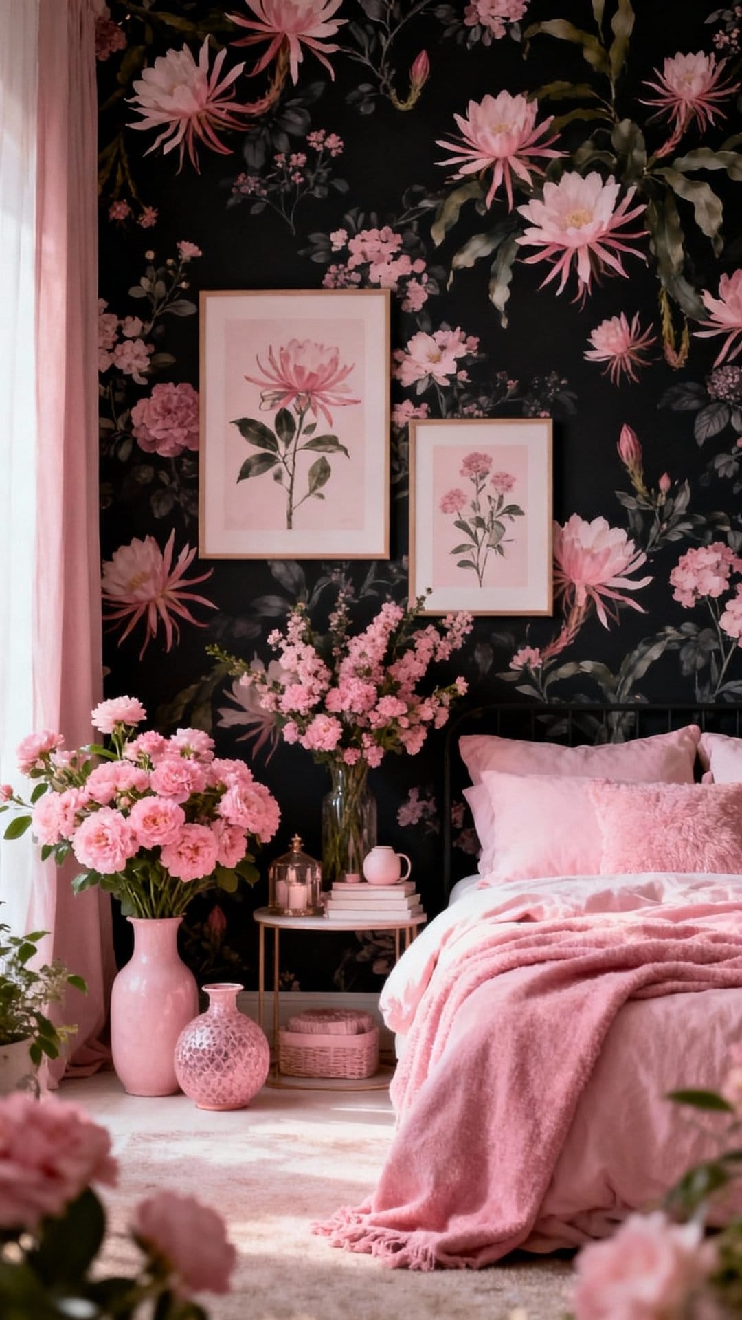 Night-Blooming Garden with Noir Floral Wallpaper