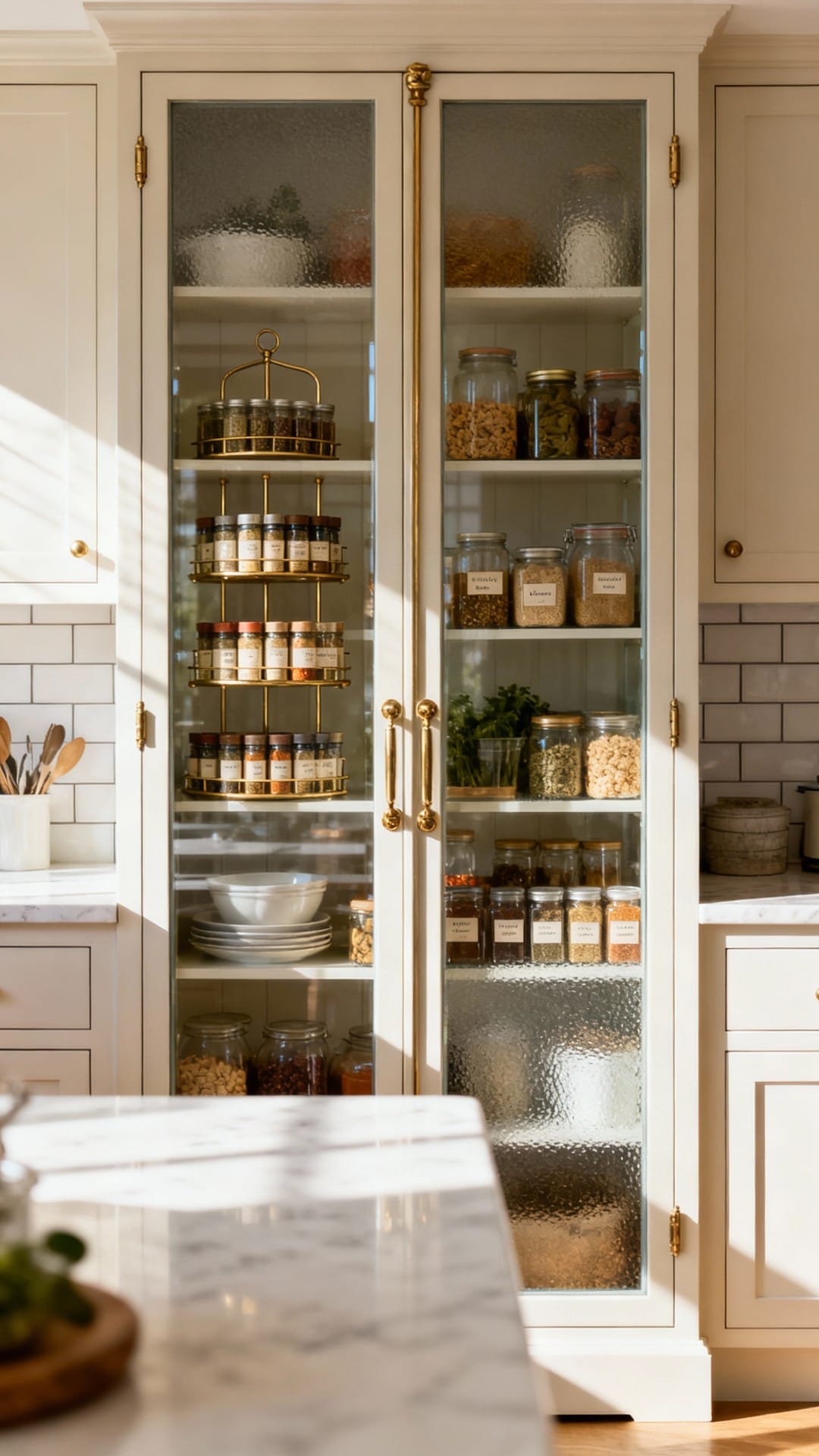 Parisian Glass-Front Pantry Armoire