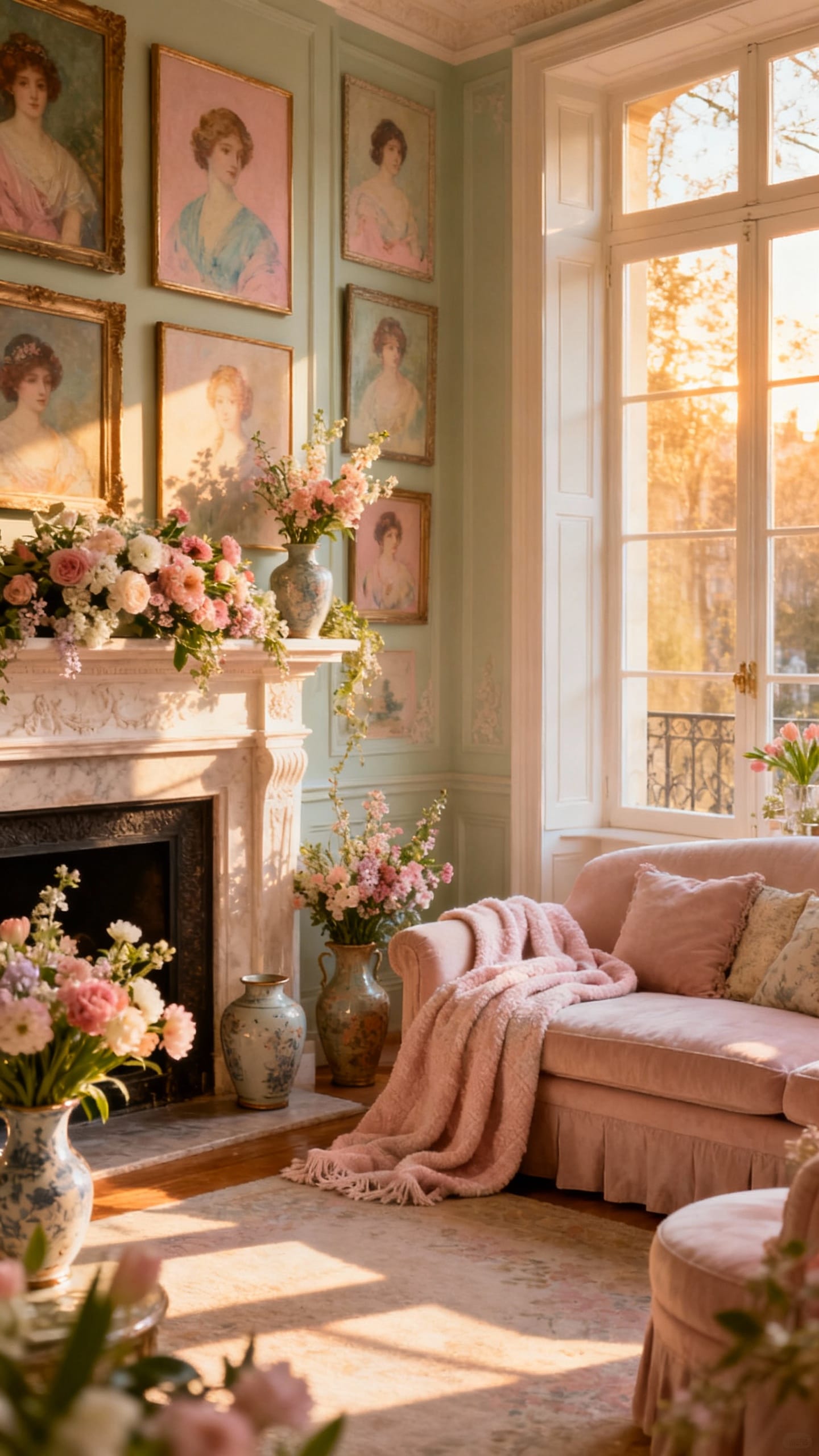 Parisian Spring Salon With Pastel Portraits