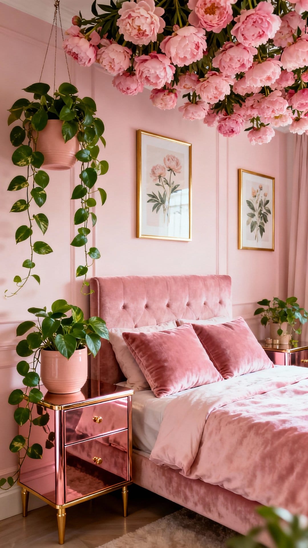 Pink Botanical Glam with Lacquer and Velvet